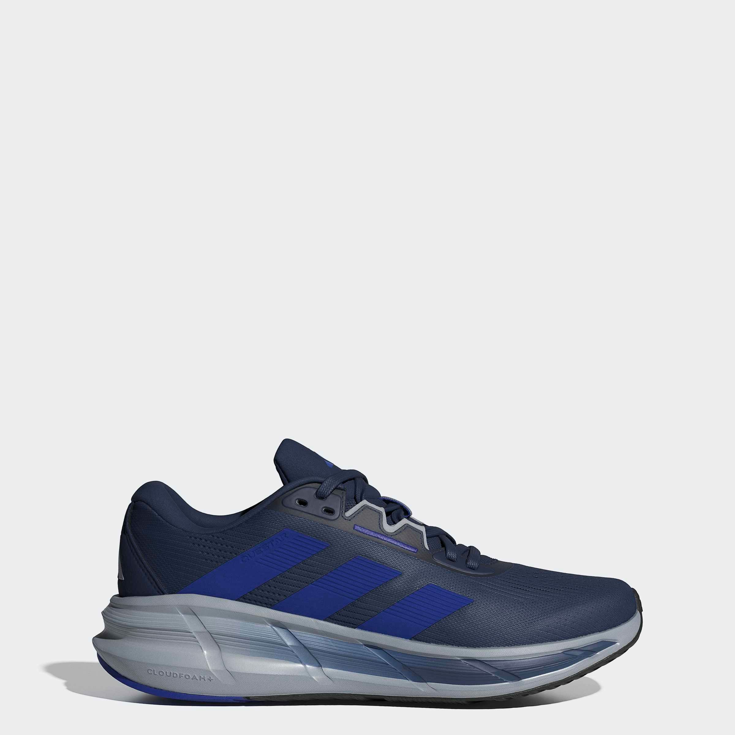Laufschuh ADIDAS PERFORMANCE "QUESTAR 3", Damen, Gr. 47, tech indigo, lucid blau, halo silber, Synthetik, Textil, Schuhe Laufschuh