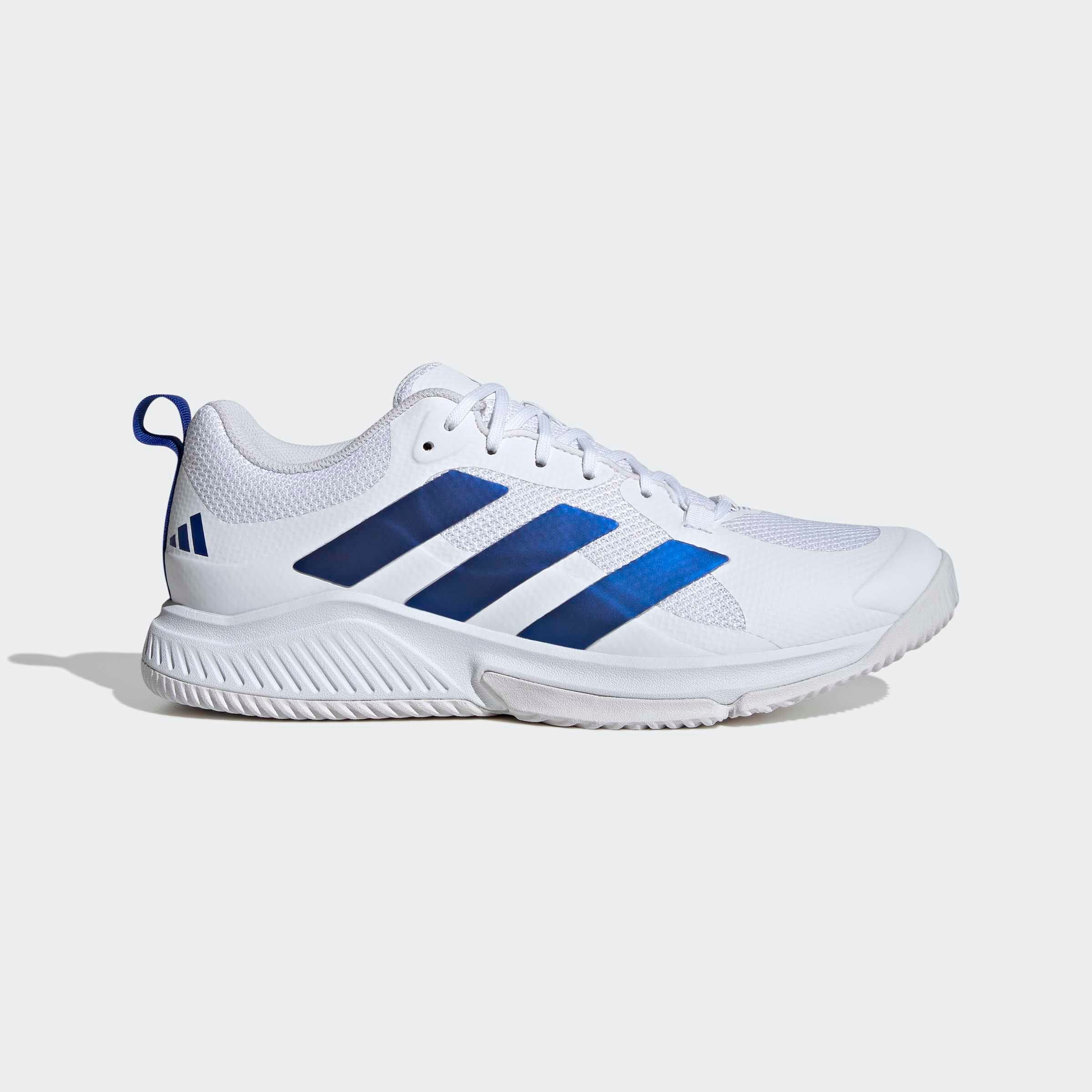 Hallenschuh ADIDAS PERFORMANCE "COURT TEAM BOUNCE 2.0", Herren, Gr. 41, cloud weiß, royal blau, cloud weiß, Synthetik, Textil, Schuhe Hallenschuh