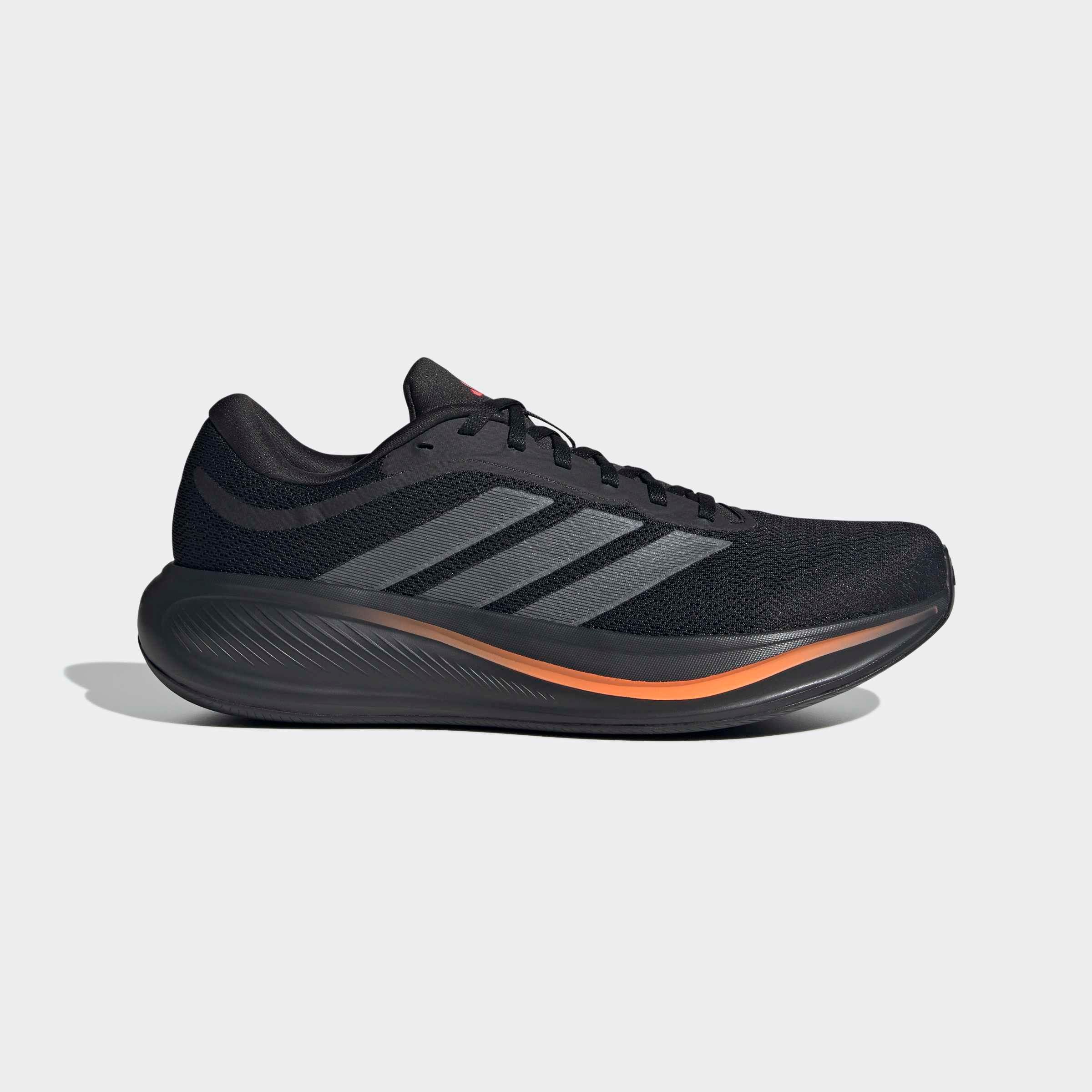 Laufschuh ADIDAS PERFORMANCE "RESPONSE RUNNER 2", Damen, Gr. 45, core schwarz, iron metallic, carbon, Synthetik, Textil, Schuhe Laufschuh
