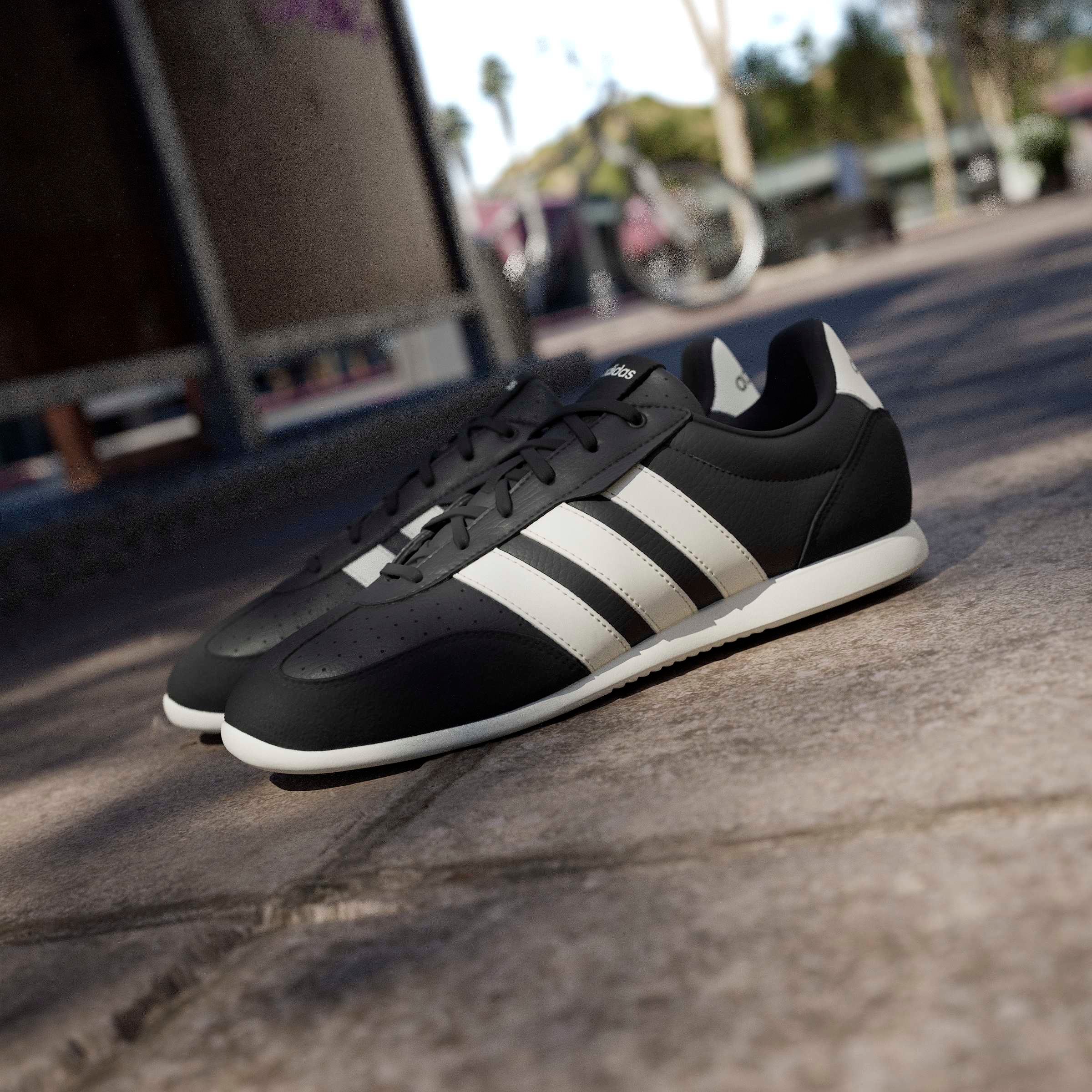 Sneaker ADIDAS SPORTSWEAR "BARREDA LO", Damen, Gr. 48, core schwarz, core weiß, sanftes weiß, Leder, Synthetik, Schuhe Sneaker