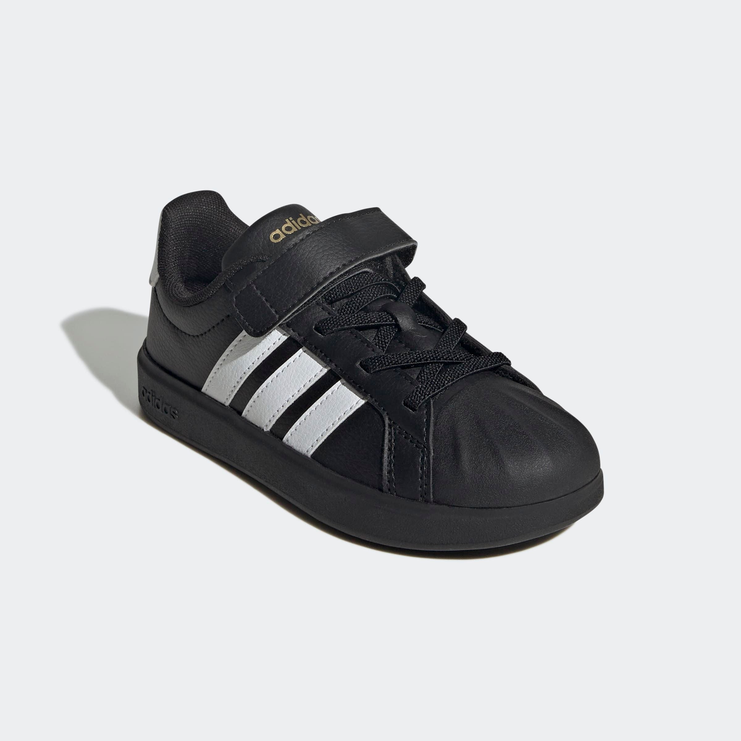 Sneaker ADIDAS SPORTSWEAR "STREETTALK", Damen, Gr. 33, core schwarz, cloud weiß, gold metallic, Synthetik, Schuhe Sneaker