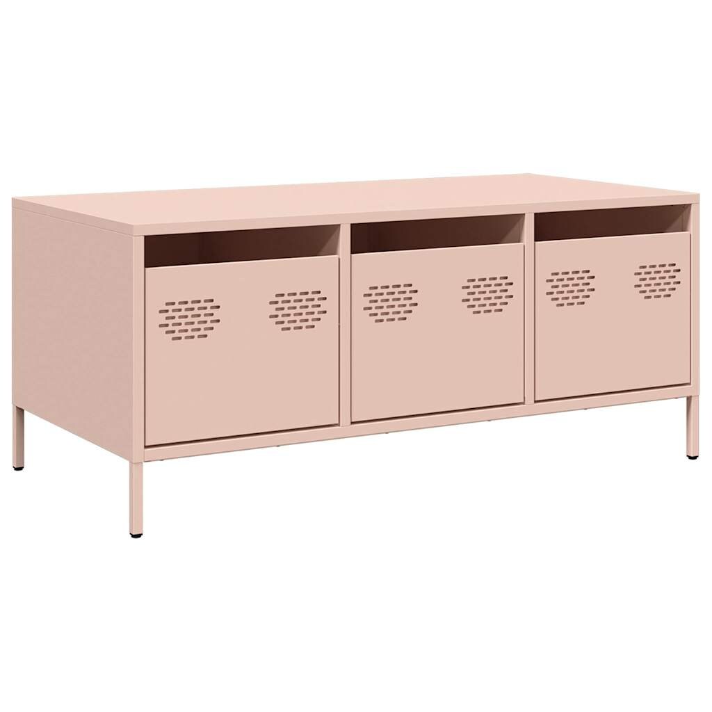 vidaXL Couchtisch Rosa 101,5x50x43,5 cm Kaltgewalzter Stahl Image