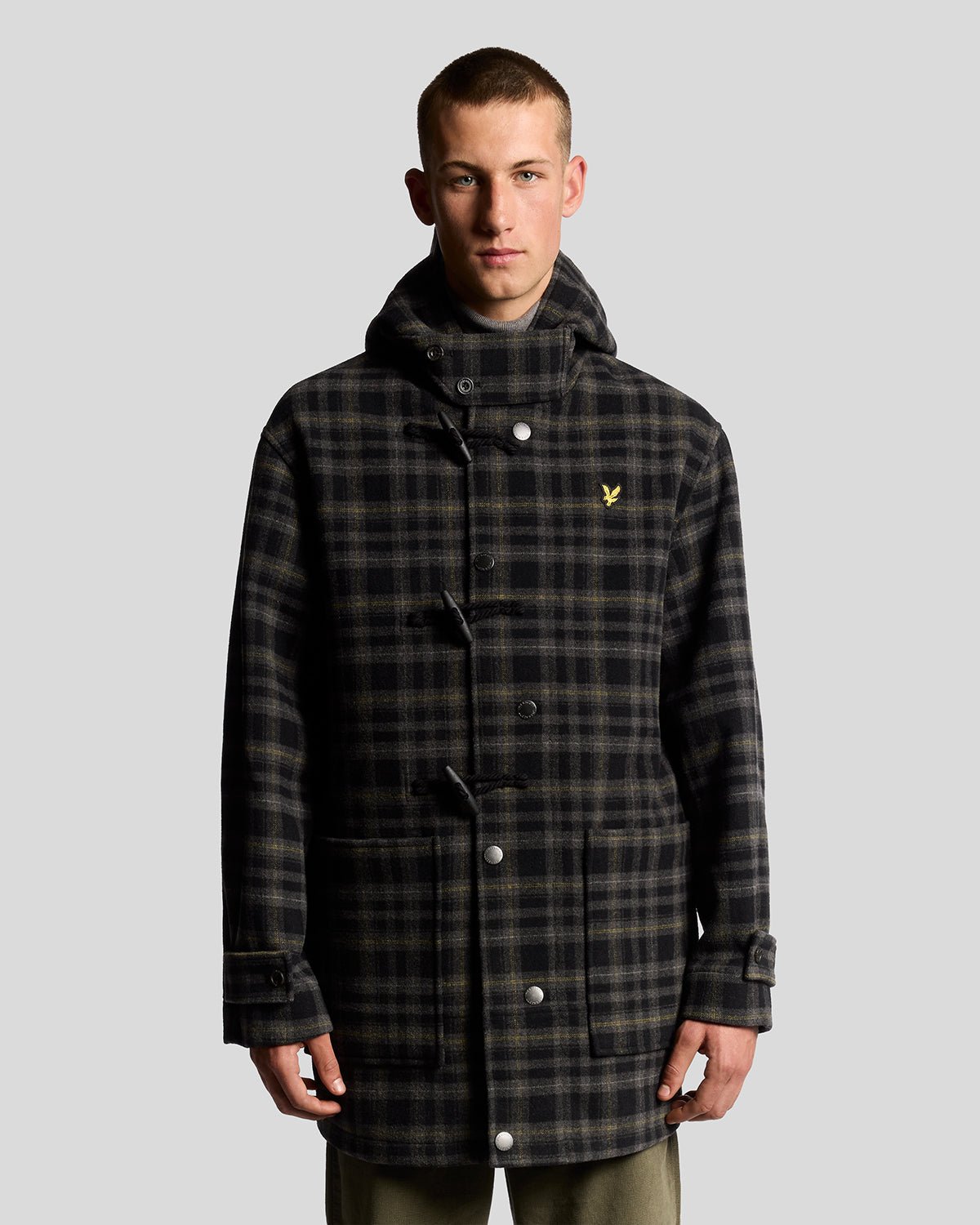 Lyle & Scott Modularer Tartan-Dufflecoat - Schwarz Image