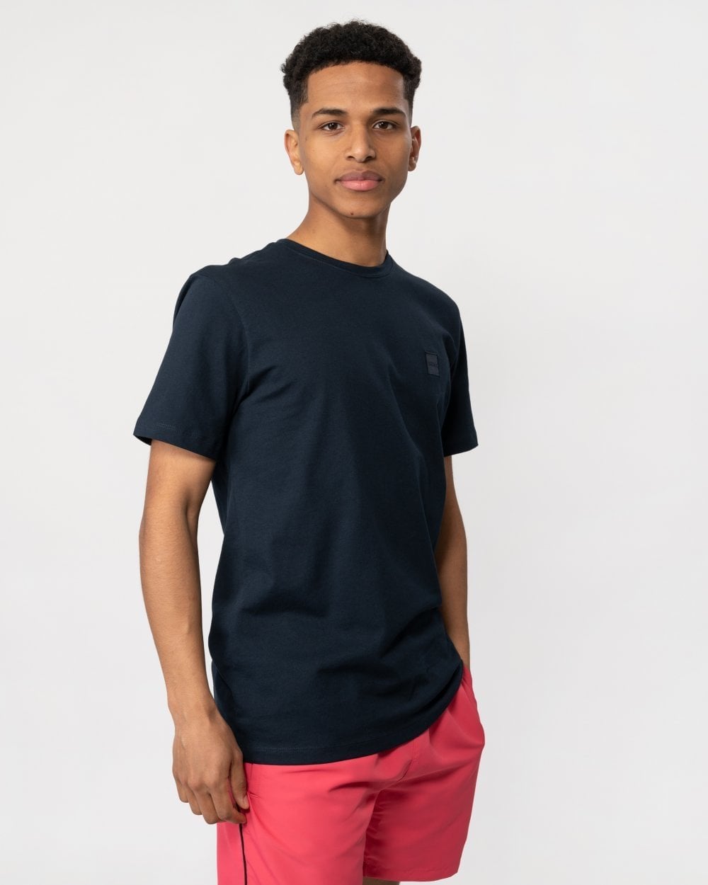 BOSS Orange Tales Herren Baumwoll-Jersey T-Shirt mit Logo-Patch NOS