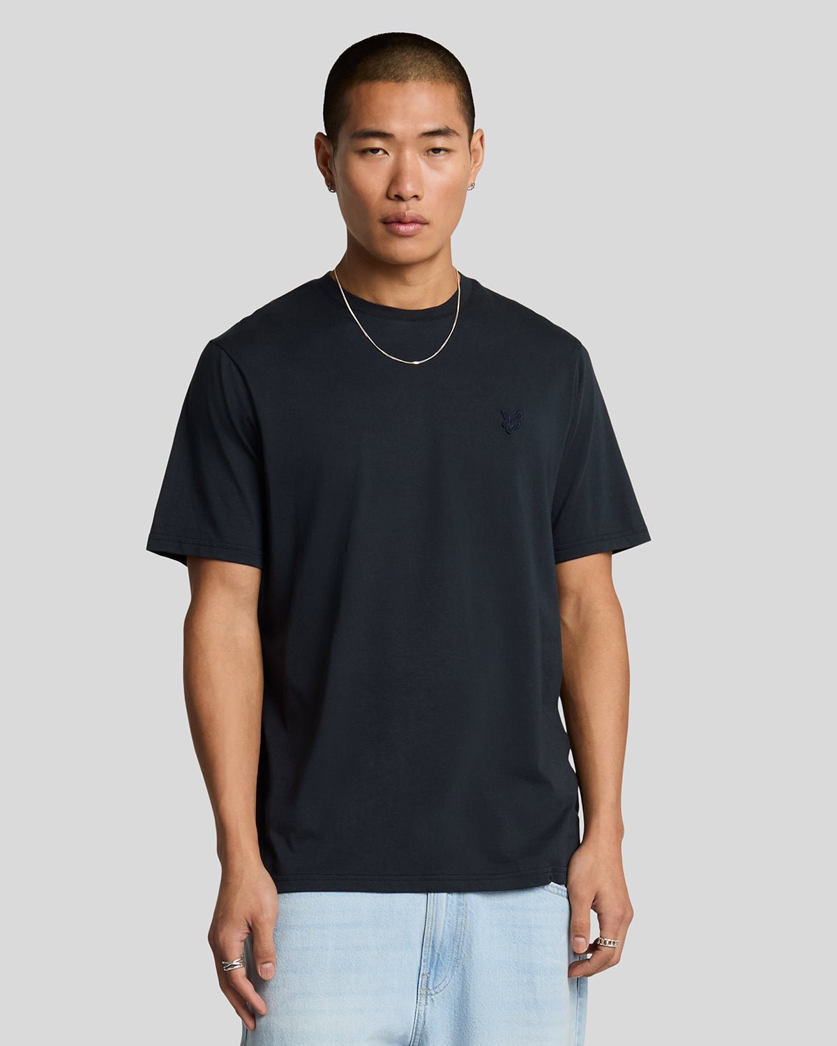 Lyle & Scott T-Shirt aus superfeiner Baumwolle – Marineblau Image