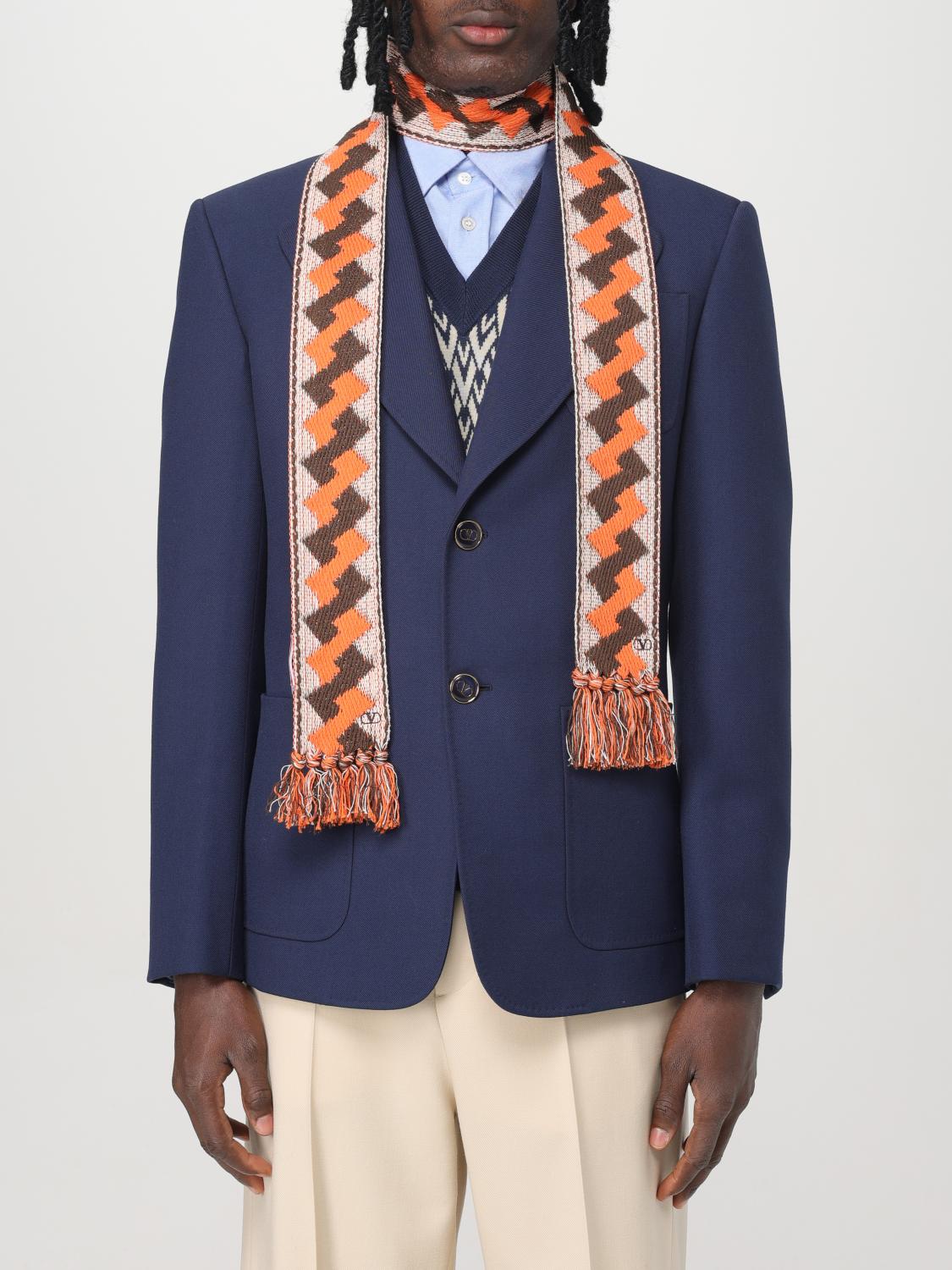 Geometrischer Wollschal mit Fransen_detail Image