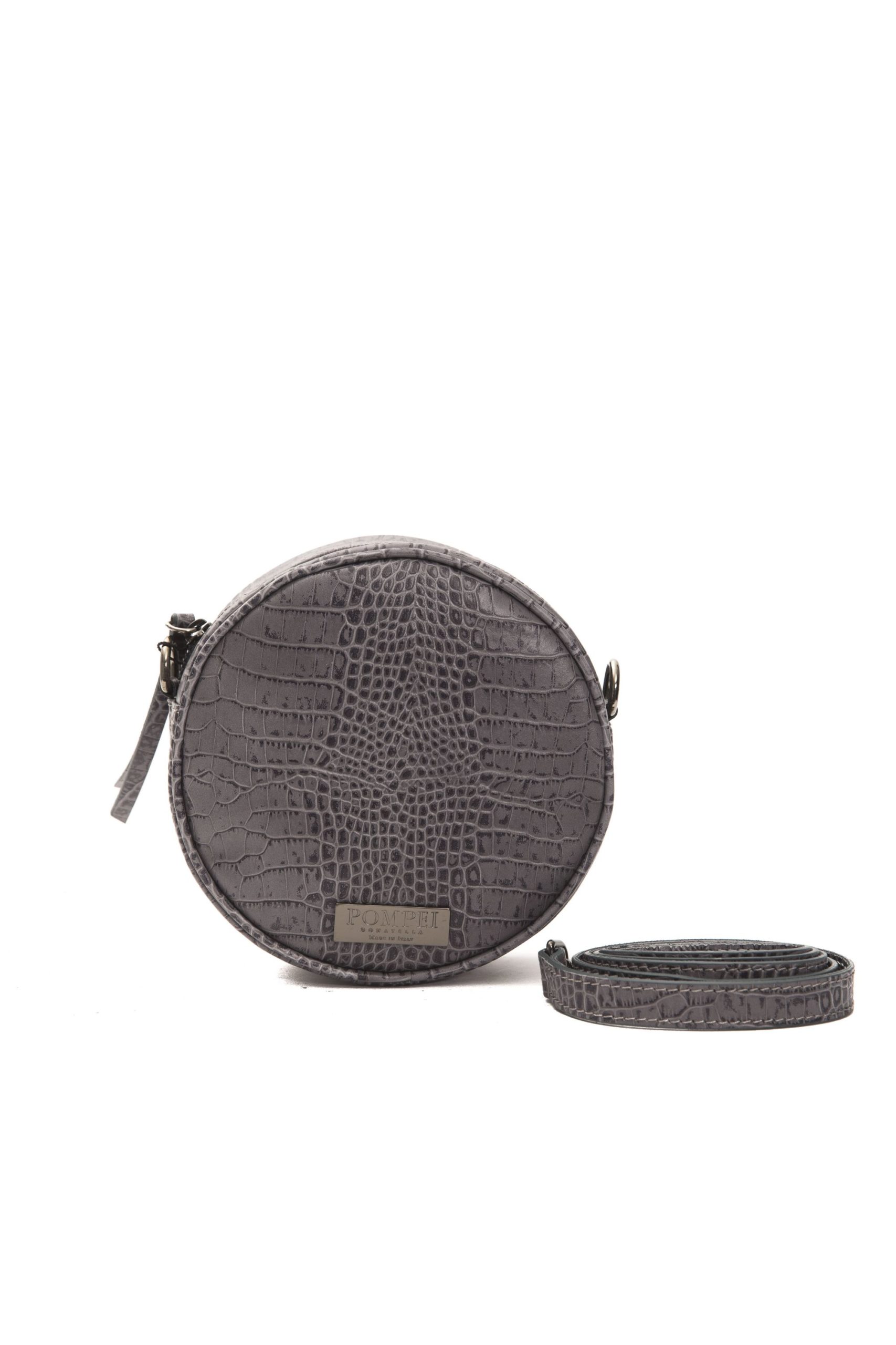 Pompei Donatella Grey Leather Crossbody Body's Bag Image