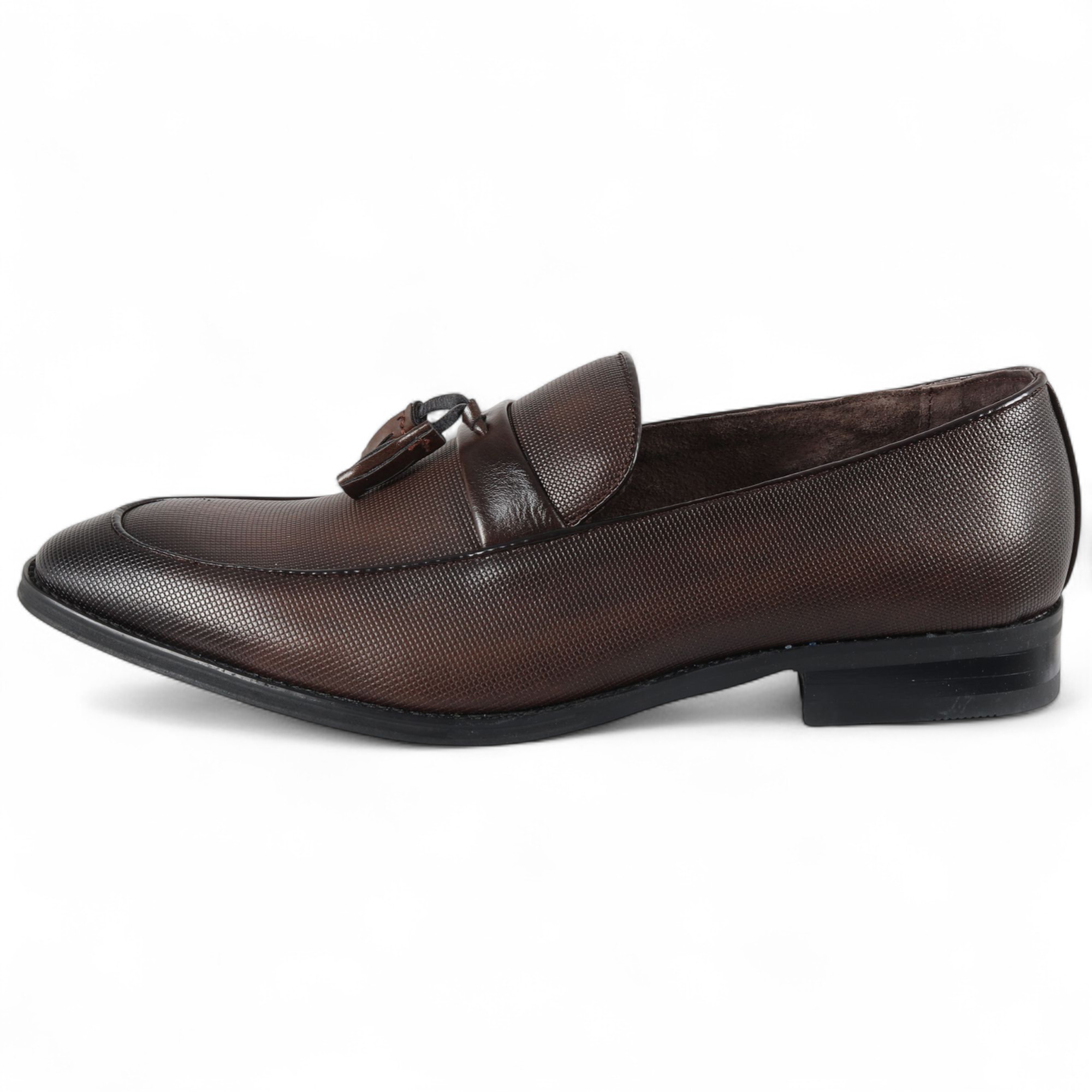 Herren Braune Klassische Loafer mit Quaste Formelle Schuhe Image