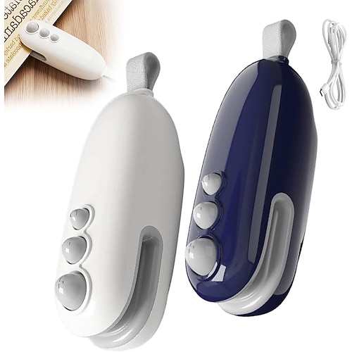 Mini sigillatrice per sacchetti da 2 pezzi con taglierina e magnete, sigillatrice portatile 2 in 1 ricaricabile per alimenti per sigillare e tagliare, sigillatrice a caldo per sacchetti di plastica