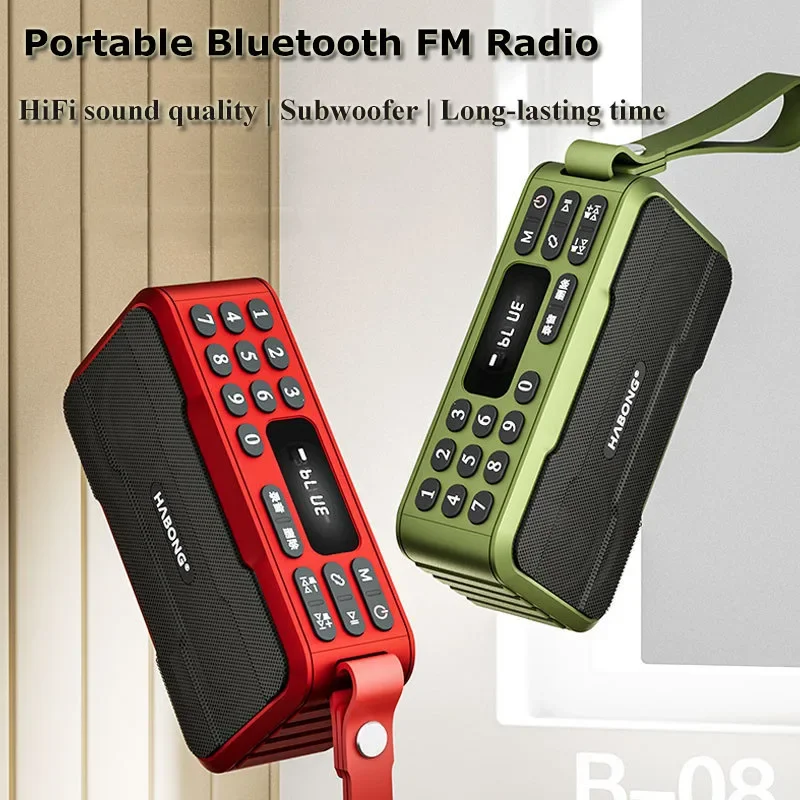 Radio Portable FM Mini Radios Bluetooth haut-parleur Hifi son barre de son caisson de basses mains libres baladeur lecteur de musique enregistreur avec micro
