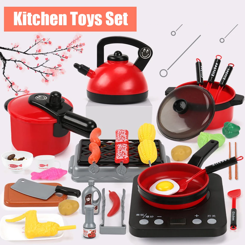 Éducation semblant jouer cuisine jouets ensemble pour enfant fille cuisine jouet bébé coupe fruits cuisine ustensiles de cuisine enfants Simulation