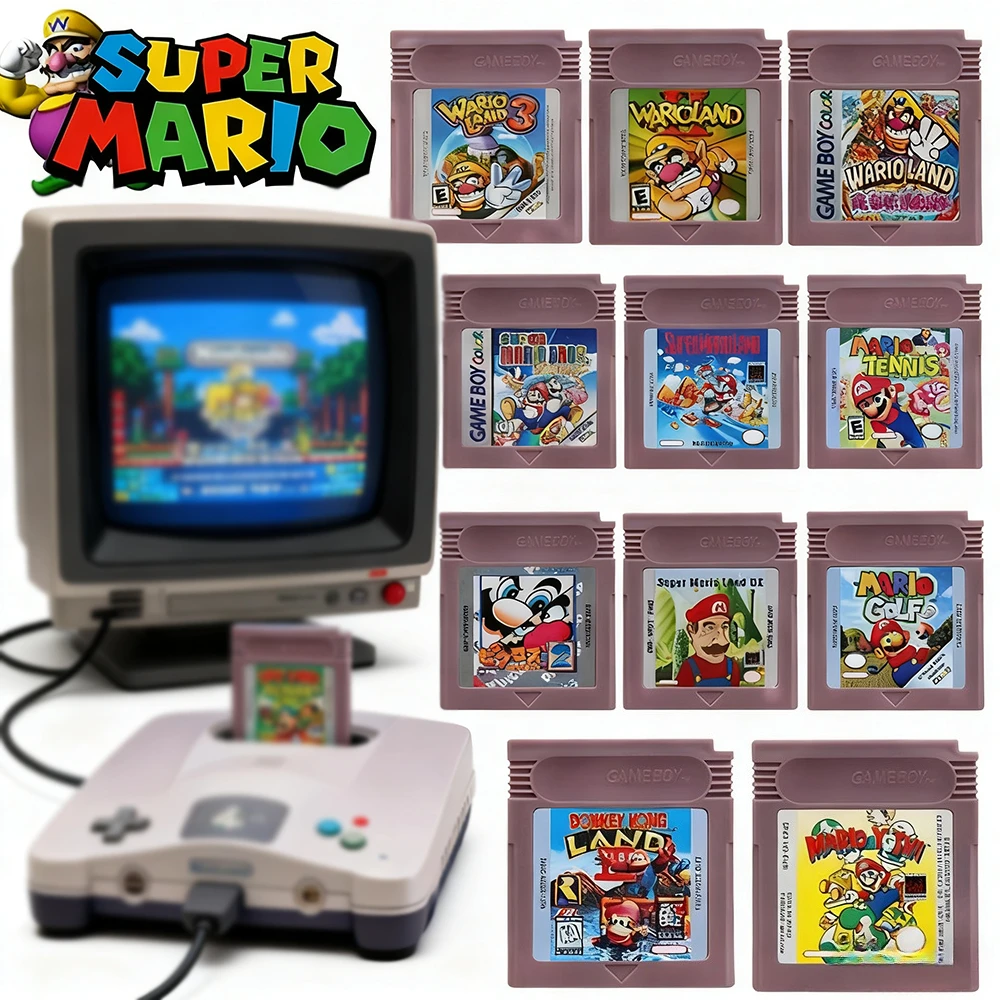 Donkey Kong 5 GBC Game Cartridge 16 Bit Video Game Console Wari0 Land 3 Card USA for GBC/GBA