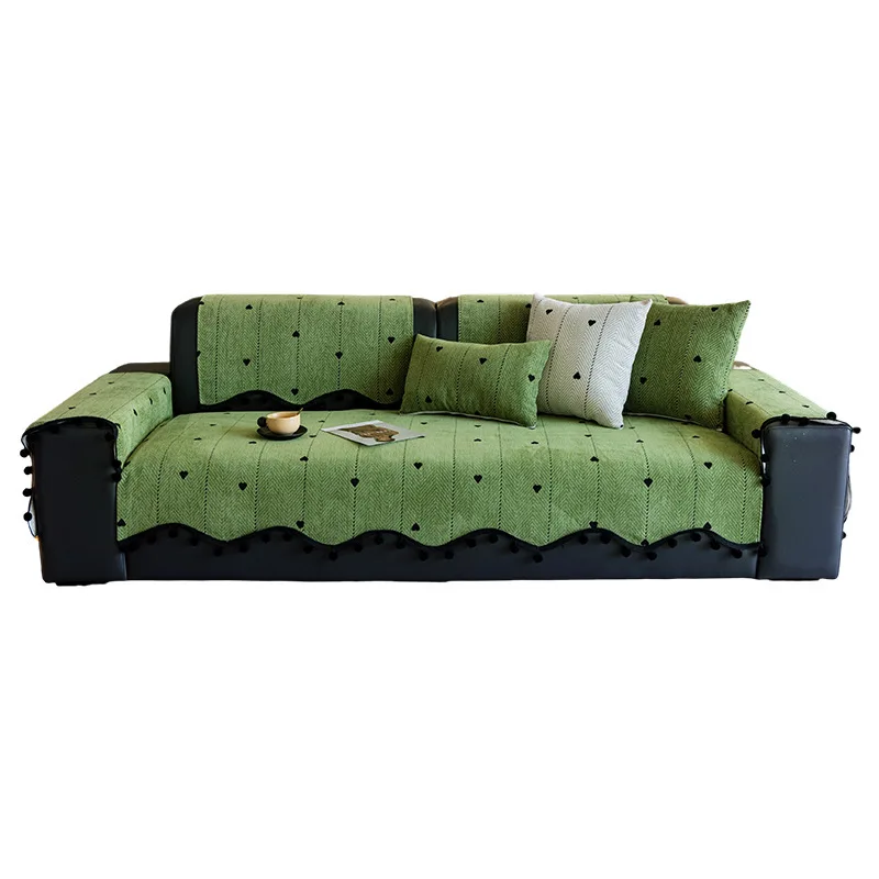 Chenier-Sofaklage aus Leder mit geraden Brüsten, universell für alle Jahreszeiten, fester, rutschfester, hochwertiger, speziell geformter Sofabezug Image