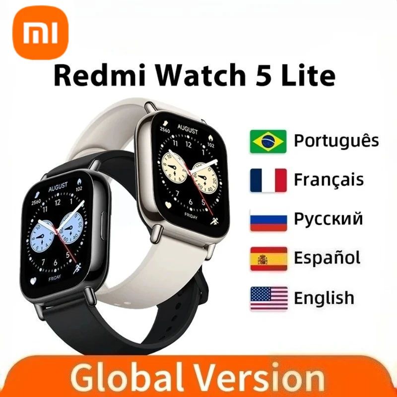 Globale Version Xiaomi Redmi Watch 5 Lite 1,96'' AMOLED-Bildschirm Bluetooth GNSS 150+ Sportmodi Blutsauerstoff 18 Tage Akkulaufzeit Image
