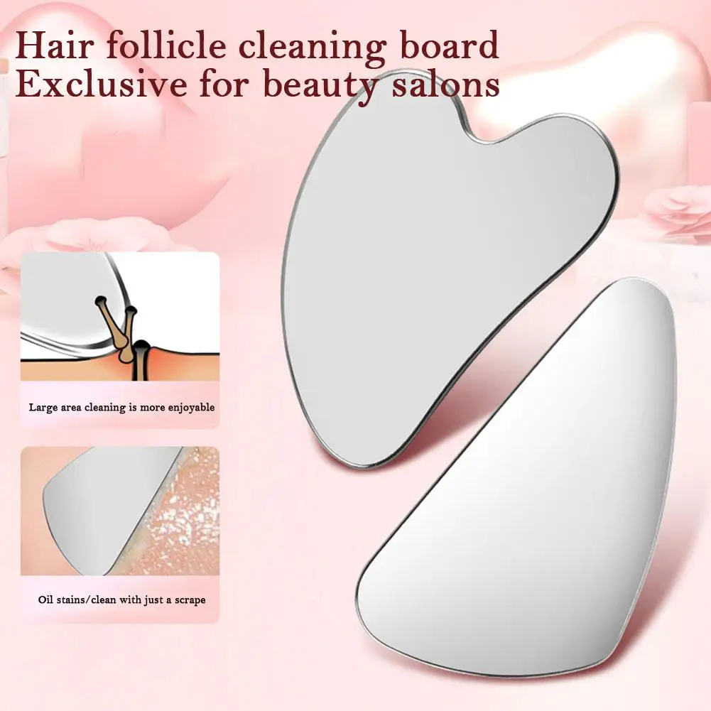 NEUE Edelstahl Gua Sha Schaber Massage Für Gesicht Hals Körper Guasha Massage Werkzeug Gesichts Hautpflege Guasha Brett Gesicht Massager Image