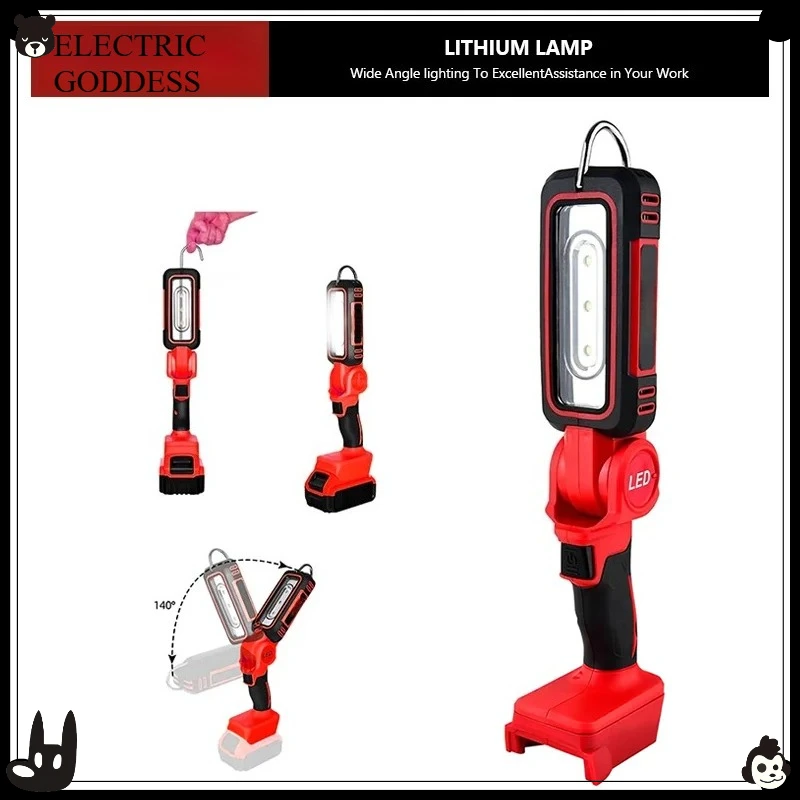 LED-Arbeitsleuchte, superhell, 90 Grad, Clip-on-Licht, Lithium-Batterie, 20 V, M18-Licht, Außenbeleuchtung, Camping, für Milwaukee-Batterie