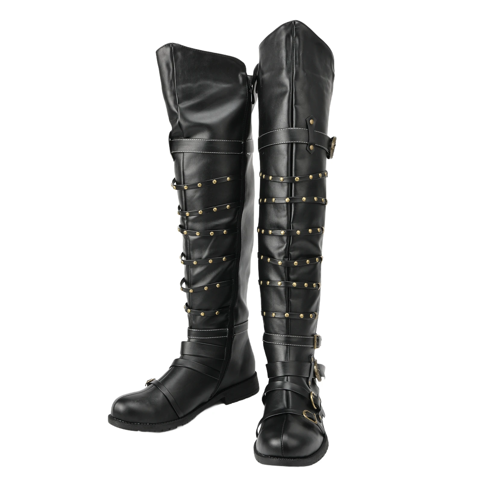 Mittelalterliche Retro Männer Ritter Stiefel Karneval Gothic Britischen Soldat Prinz Cosplay Leder Boot Party Mode Verband Schuhe Halloween