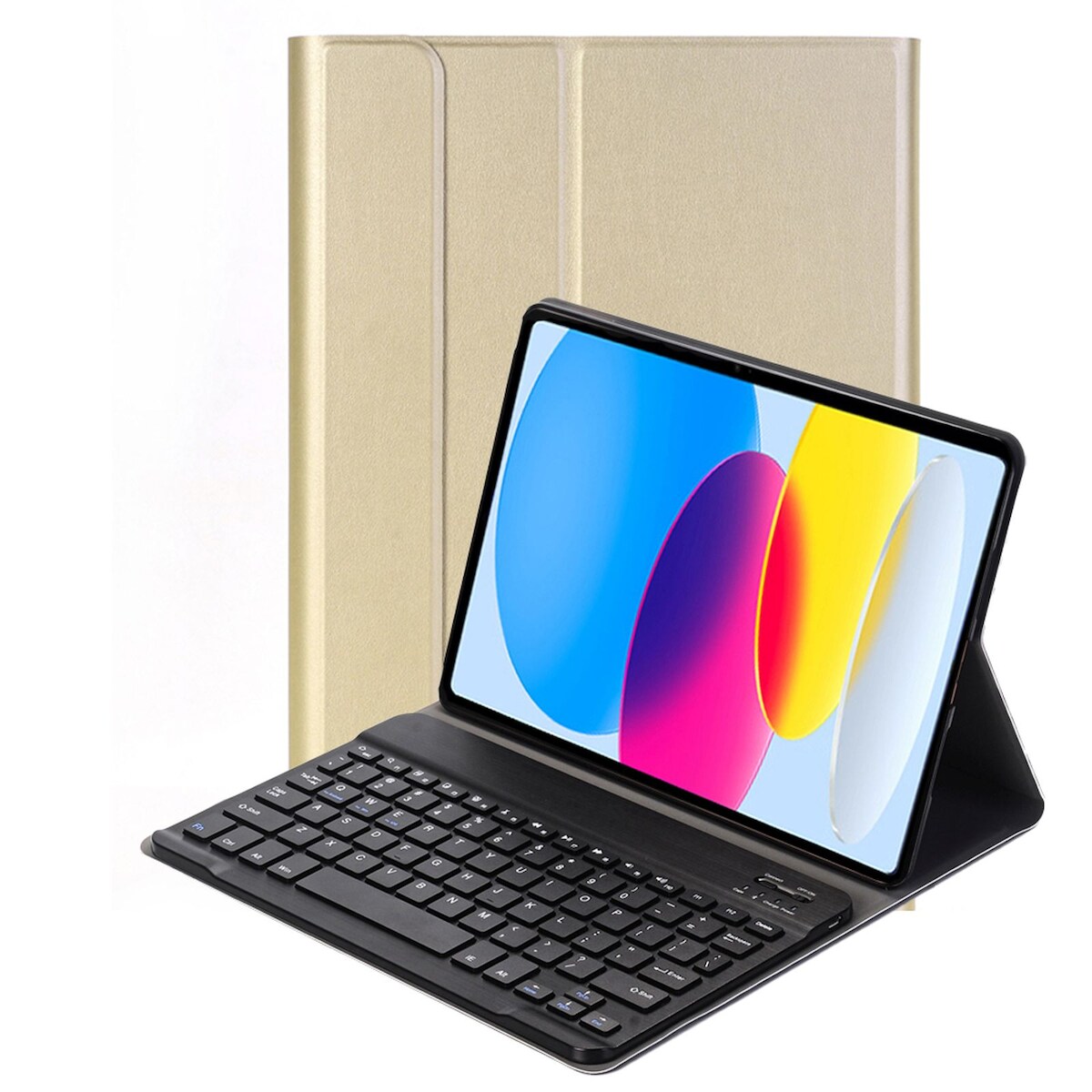 Lobwerk 2in1 Set Bluetooth Tastatur in Weiß + Hülle für Apple iPad 10. Gen 2022 10.9 Zoll Case Schutzhülle Standfunktion Sleep and Wake Image