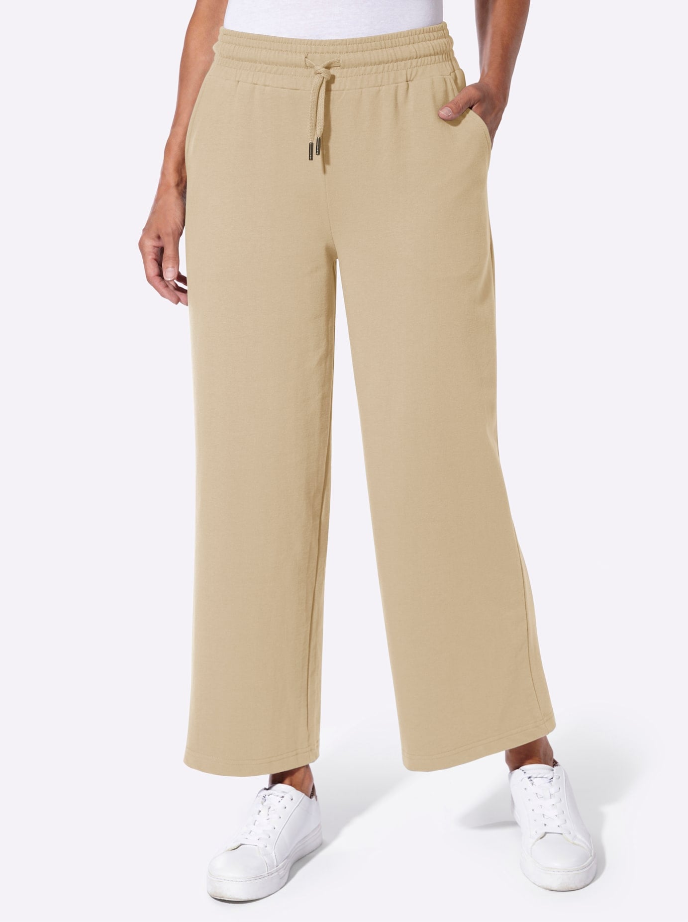 Sweathose CASUAL LOOKS, Damen, Gr. 54, Normalgrößen, beige, 50% Baumwolle, 50% Polyester, unifarben, Hosen Sweathose