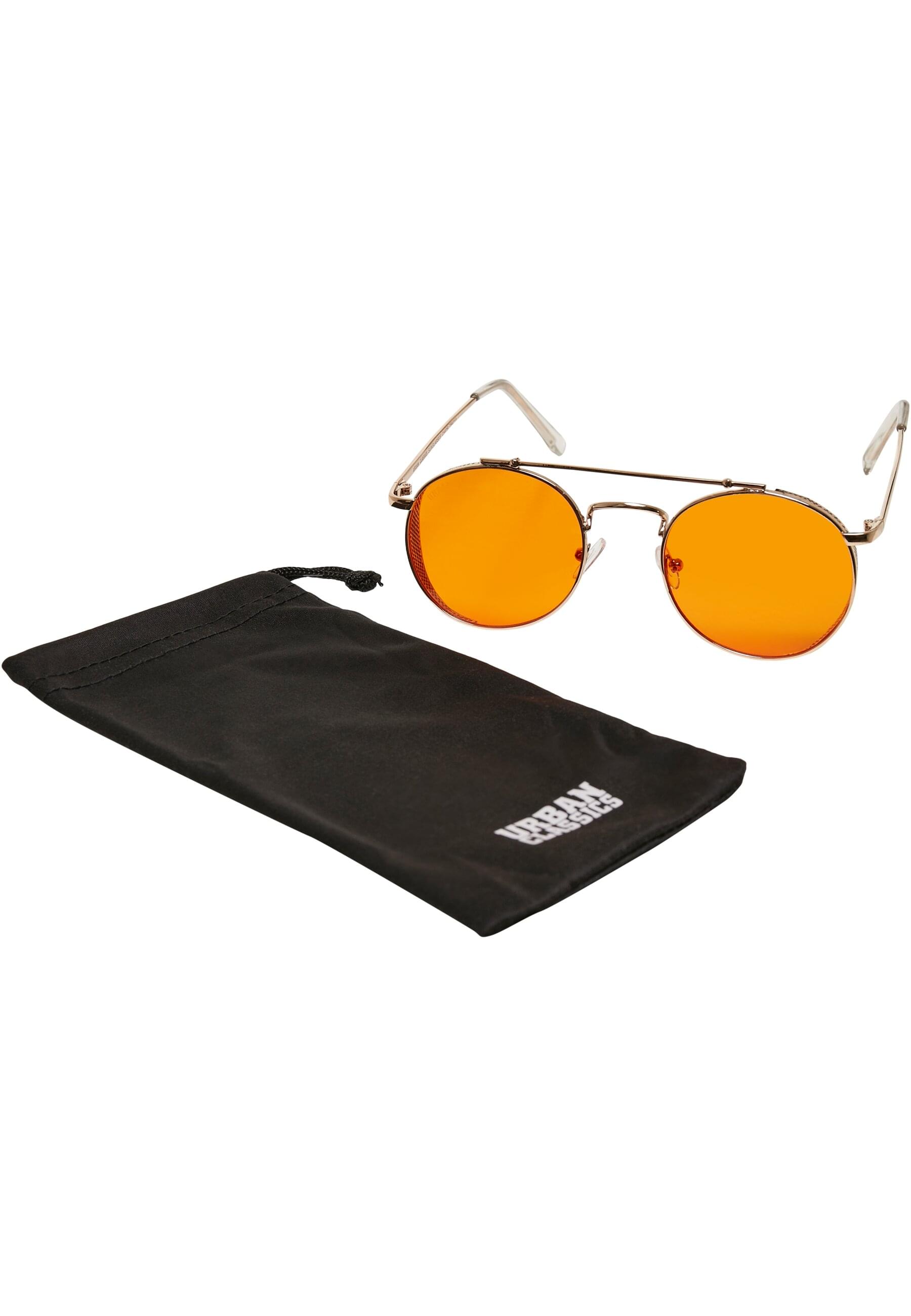 Sonnenbrille URBAN CLASSICS "Urban Classics Unisex Sunglasses Chios", Damen, gold, orange, Sonnenbrillen Sonnenbrille