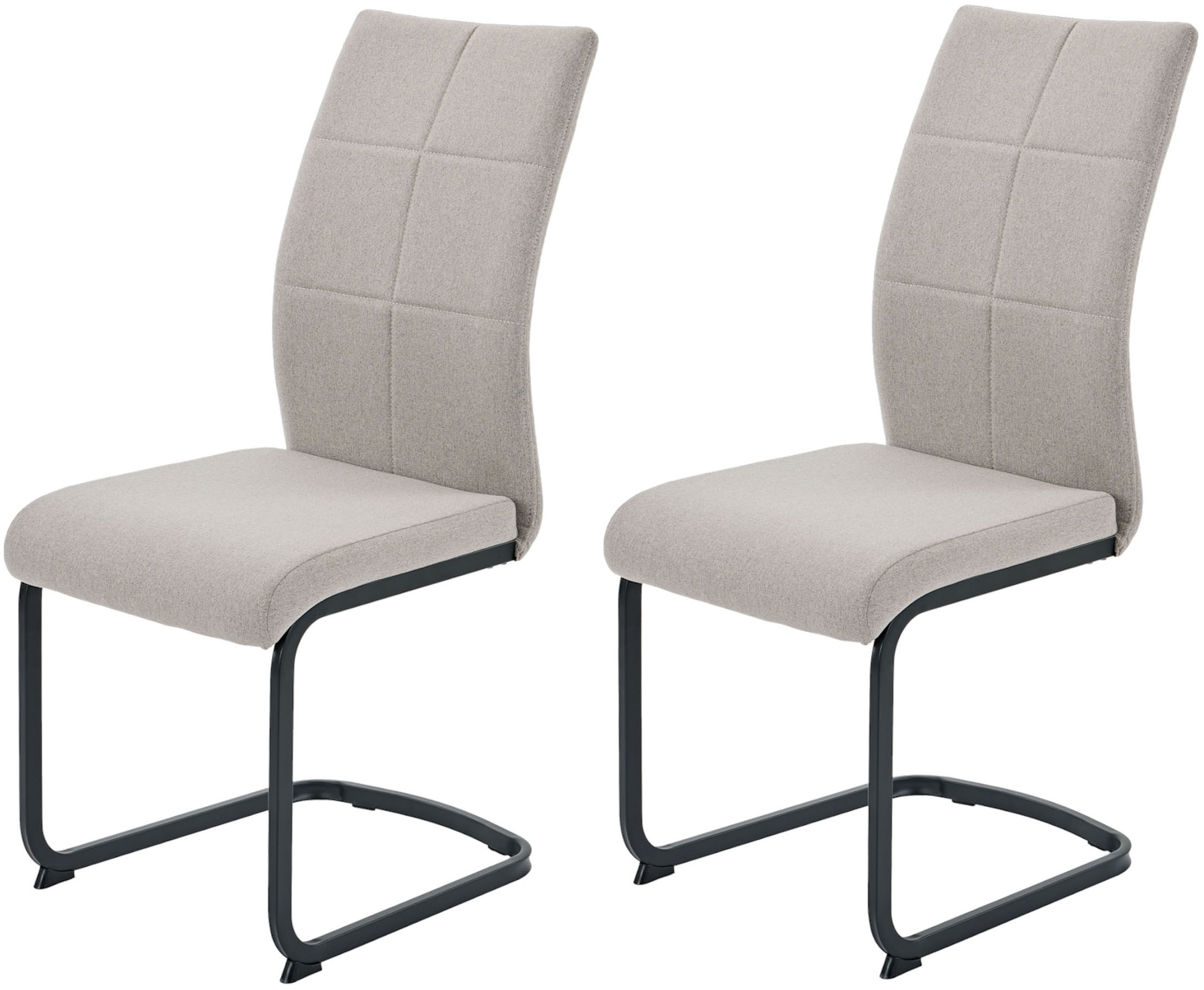 Freischwinger HELA "TURIN", schlamm, schwarz, schwarz, B:42cm H:99cm T:61,5cm, Metall, Polyester, Stoff, Stühle, Freischwinger, Freischwinger, Vierkantrohrgestell, gepolstert, waterfree productions