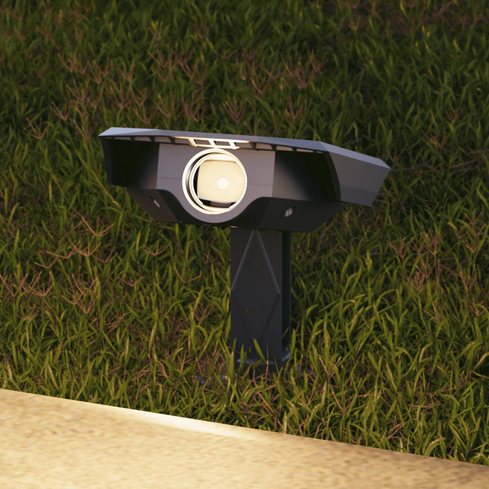 Calex LED-Solar-Erdspießstrahler Padoa, 2er-Pack, schwarz Padoa, schwarz, Kunststoff, Solarleuchten