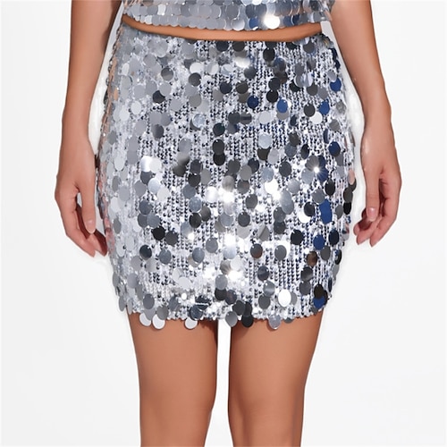 Vêtements de danse Samba Jupe Mini en Sequins Jupe Moulante Pour Festivals Fêtes de Scènel Costume de Performance
