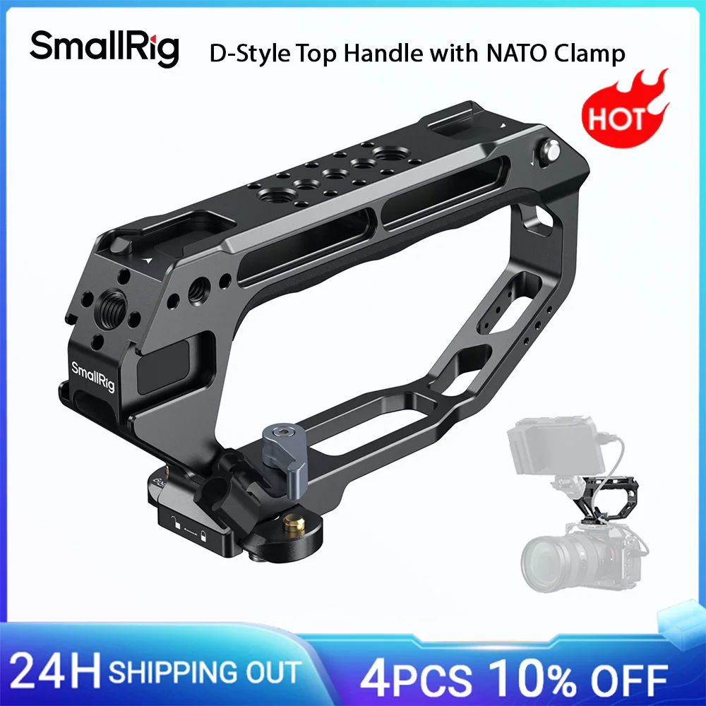 SmallRig D-Style-Obergriff mit NATO-Klemme, mit 1/4"-20 Positionierungslöchern, Kaltschuh für DSLR für SONY für Nikon-Kamerakäfig -5661 Image