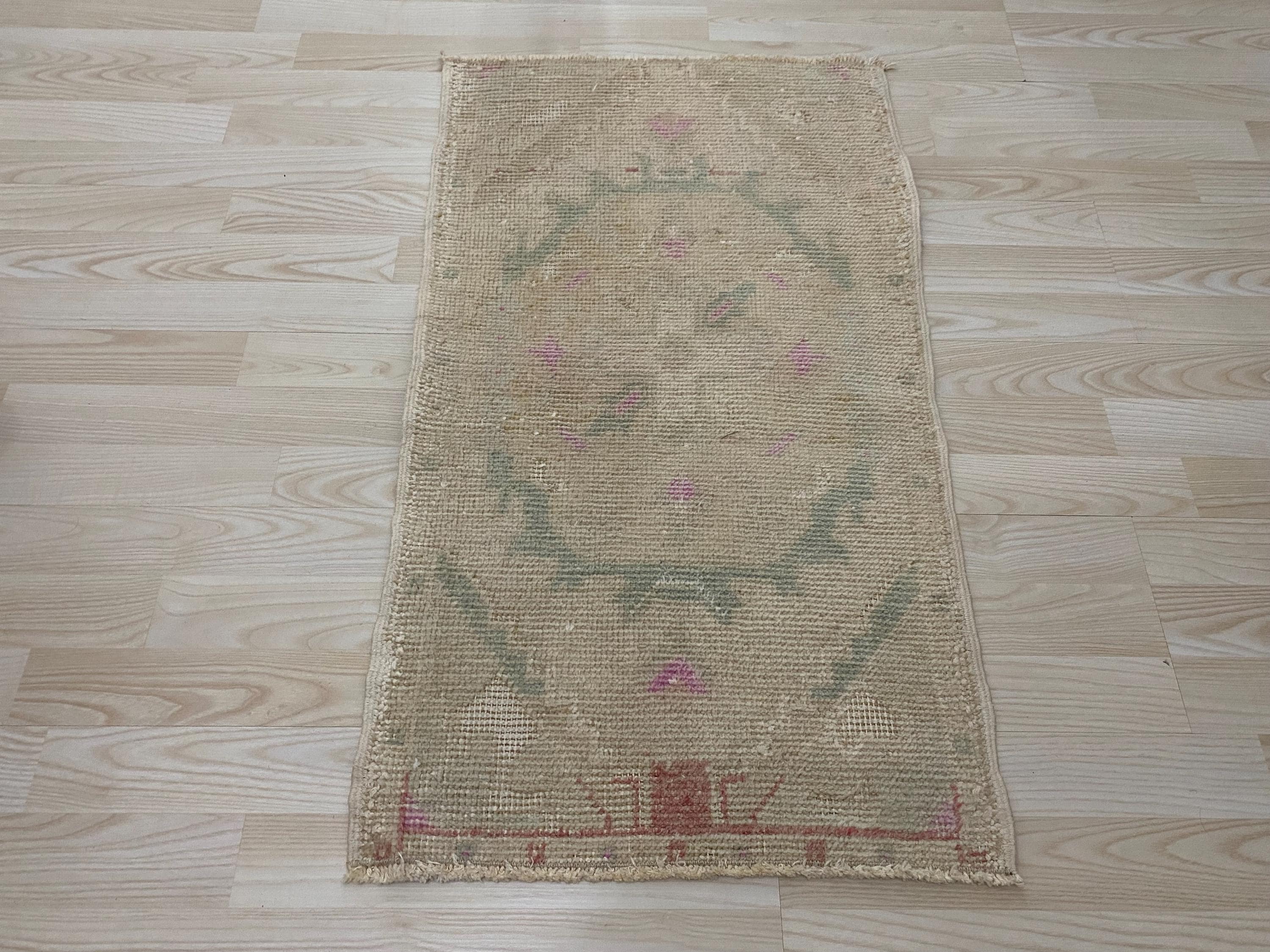 Tappeto turco 2x3, tappeto vintage 2x3, tappeto piccolo 2x3, tappeto etnico, tappeto in lana Oushak, tappeto rosa 2x3, tappeto zerbino, tappeto da ing