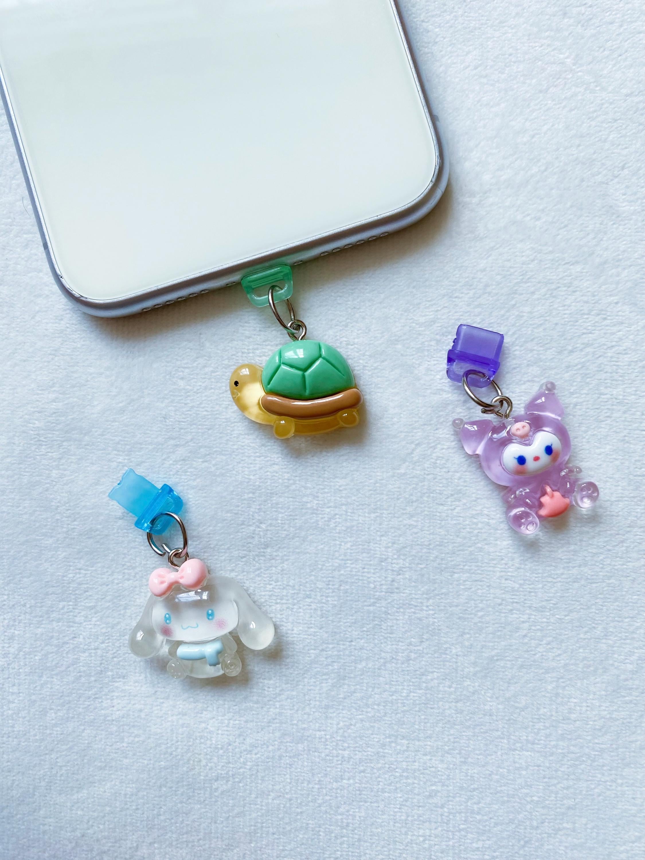 Tappi antipolvere a forma di animale, ciondolo USB-C, ciondolo a forma di fulmine, ciondolo a forma di tappo antipolvere kawaii per iPhone, protezione