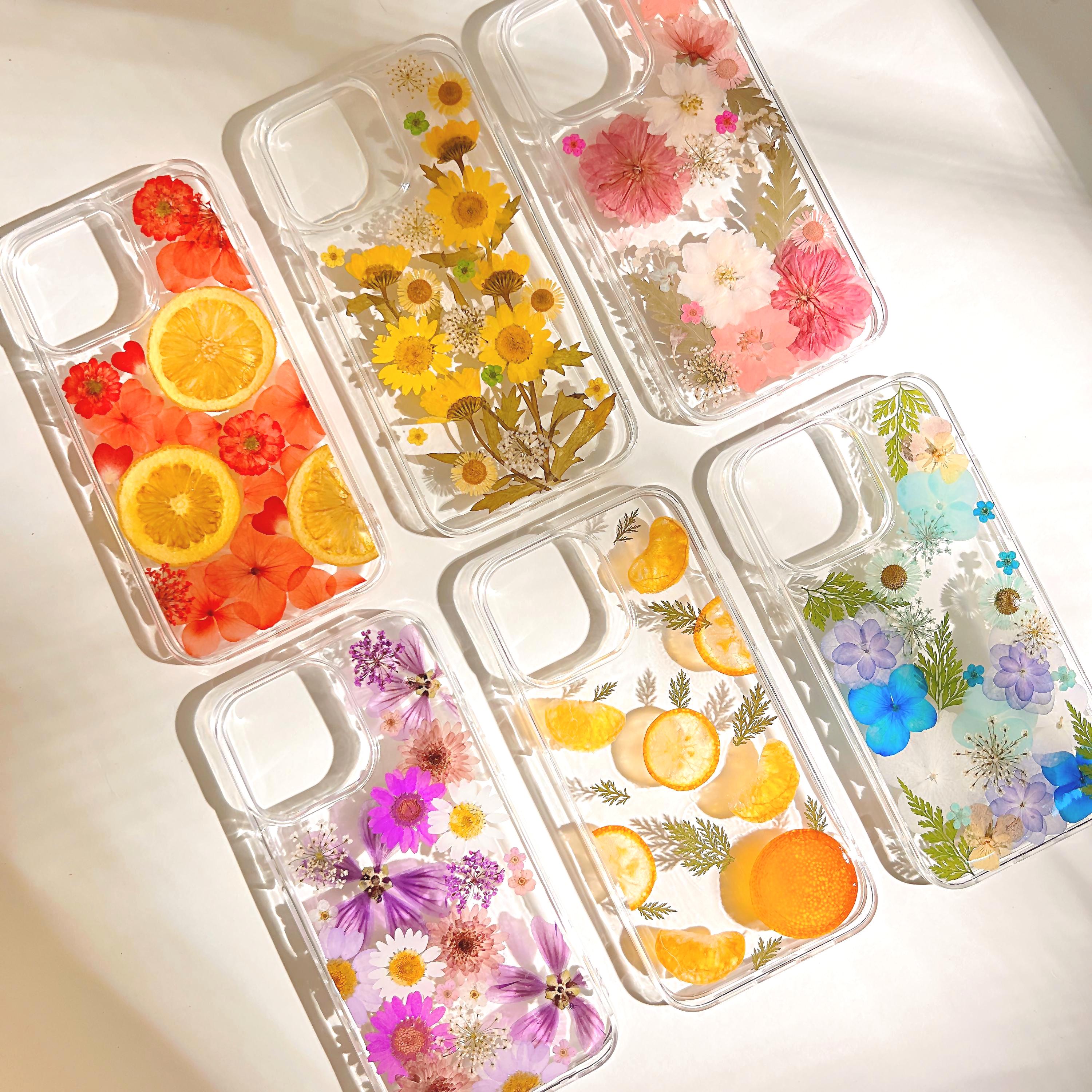 Cover per telefono realizzata a mano con fiori secchi pressati: veri fiori per iPhone 17 Air 16 E 15, 14 Plus 13, 12, 11, Pro Max Samsung Galaxy S 22