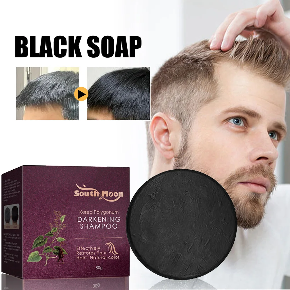 Polygonum Multiflorum-Shampoo-Seife stellt die natürliche Haarfarbe wieder her, hellt schwarzes Haar auf, stärkt und pflegt Haarwurzeln Image