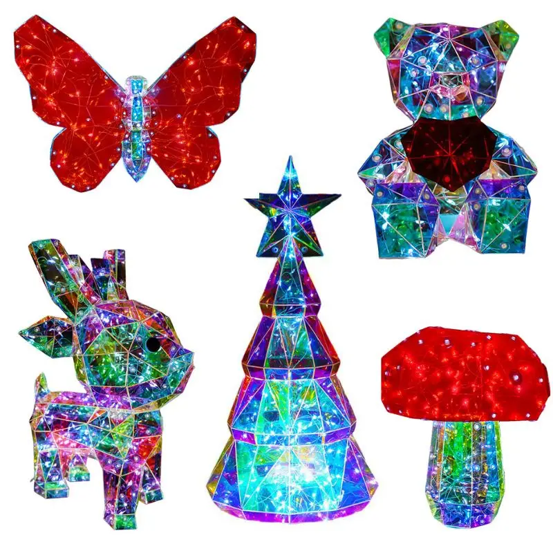 Prismatisches schillerndes Nachtlicht – niedlicher Schreibtisch mit LED-Licht, buntes Glühen, Festival-Innendekoration, Nachtlicht, Geschenkornament