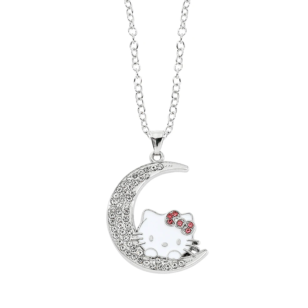 Sanrio Hello Kitty Crescent Moon Anhänger, stilvolles Anime-Accessoire für Frauen und Mädchen, perfektes Geschenk für Kitty-Fans