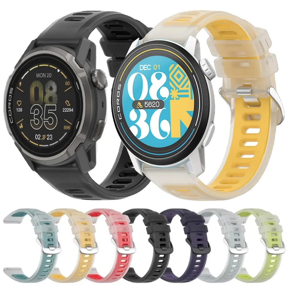 20 mm 22 mm halbtransparentes Silikonarmband für COROS Watch APEX 4 42 mm/PACE 3/Pro Sport atmungsaktives Band für CMF Watch 3-2-1 Pro Image