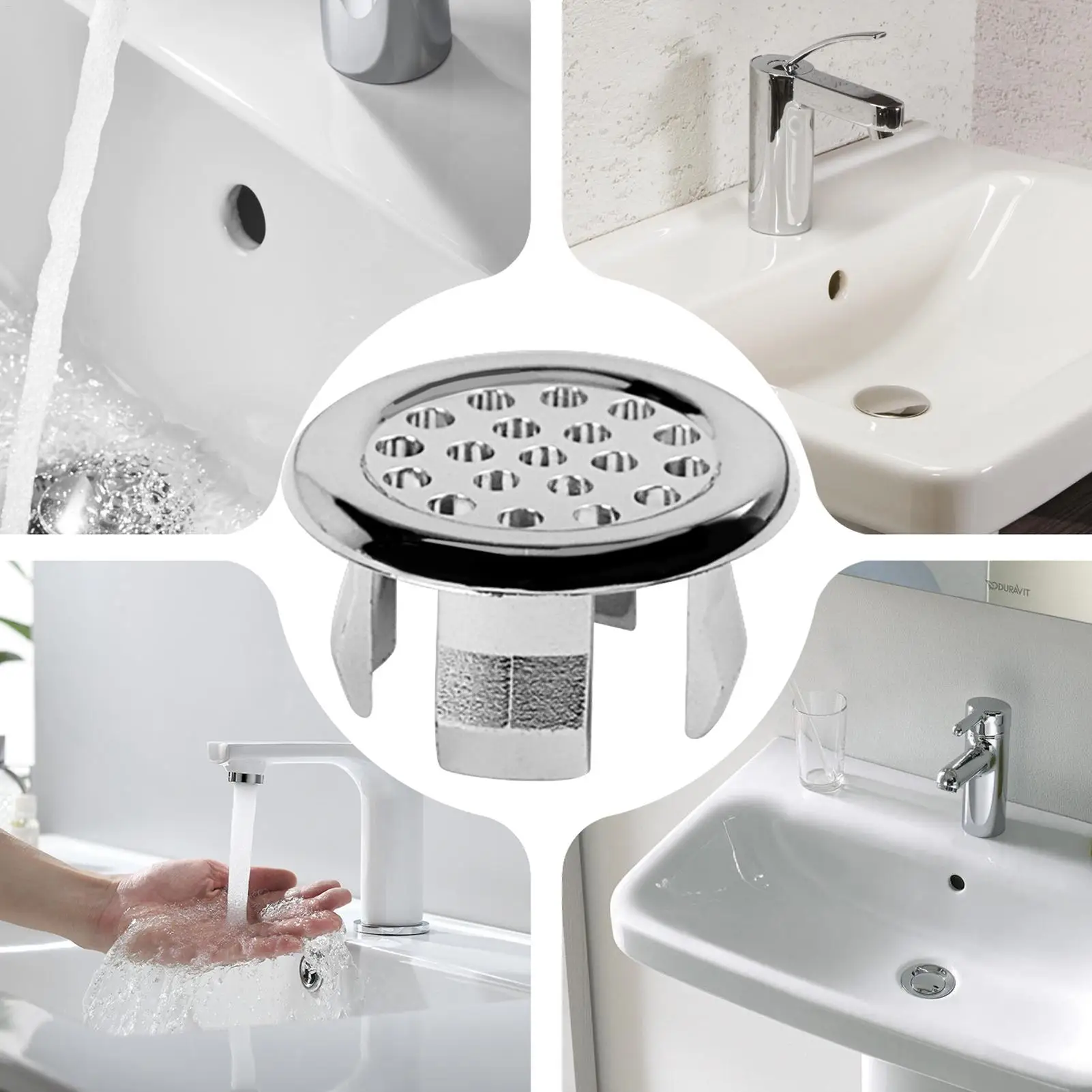 Becken Waschbecken Runde Ordentlich Trim Chrom Überlauf Abdeckung Ringe Loch Hohl Ring Ersatz Keramik Töpfe für Home Badezimmer Küche