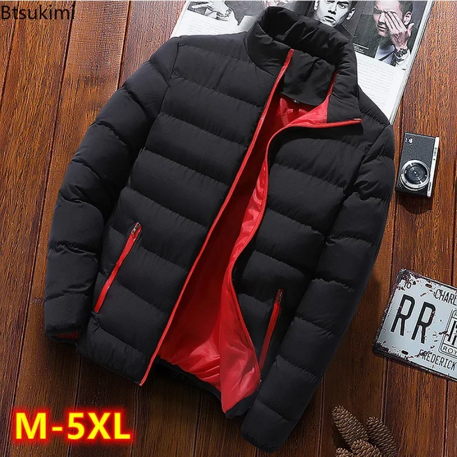 Neue männer Dicke Warme Parka Jacken Herbst Winter Casual männer Outwear Mäntel Solide Männliche Windschutz Baumwolle Gefütterte Unten jacke M-5XL