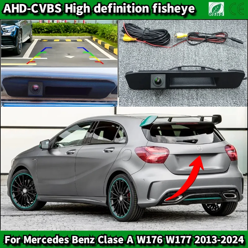 Für Mercedes Benz Clase EINE W176 W177 2013-2024 Kofferraum Griff Kamera backup kamera Reverse Parkplatz Kamera Image