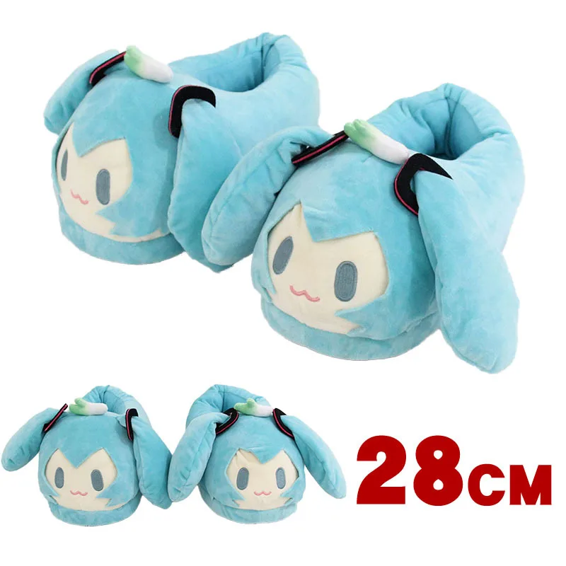 Anime Hatsune Miku Kawaii Mädchen Cosplay Baumwolle Hausschuhe Nette Anime Puppe Schuhe Winter Warme Baumwolle Hausschuhe Hause Schuhe Geschenk