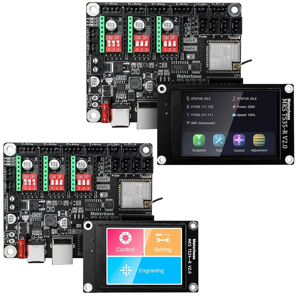 MKS DLC32 Grbl-Controller funktioniert für Laser und CNC mit ESP32 WIFI und TS35/24 Touchscreen für Lasergravurmaschine Image