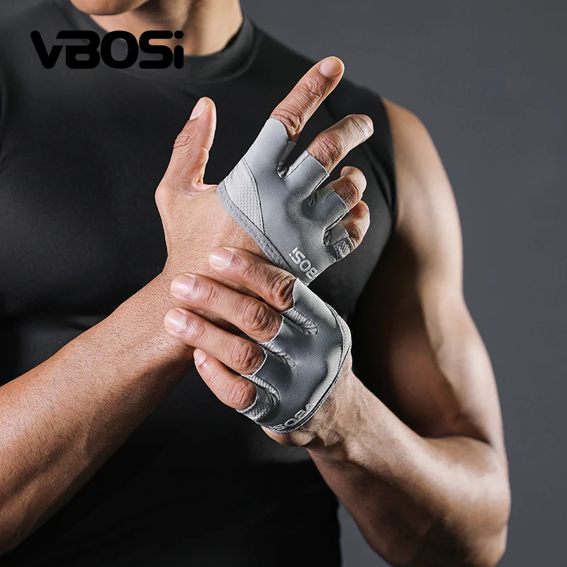 VBOSi Gants de sport antidérapants à quatre doigts – Gants d'entraînement respirants pour la salle de sport, le cyclisme et les entraînements quotidiens