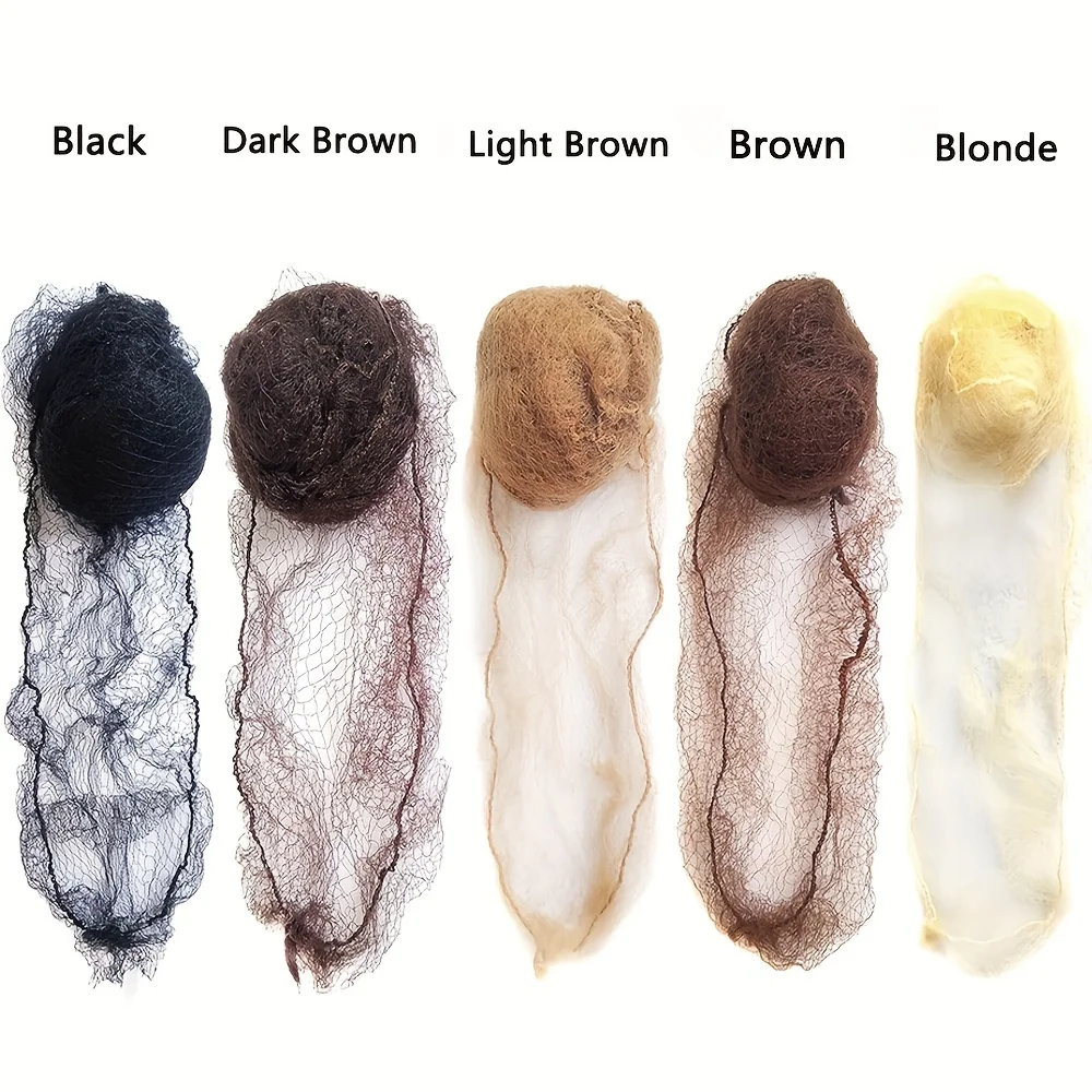 20 Stück langlebiges Nylon-Haarnetz für Dutthaar, Frisur-Werkzeug, Schwarz, Blond, Braun, 5 mm, Haarnetz für Perücken, Mesh-Haar-Styling-Haarnetze Image