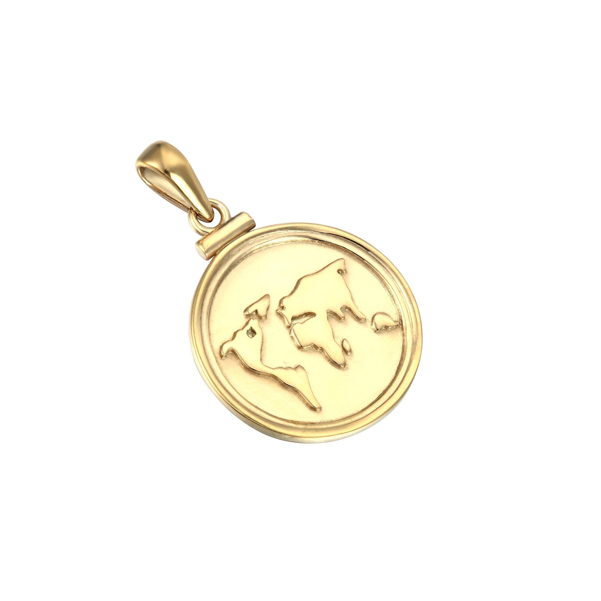 Seol+gold Womens 18ct Gold Plate World Map Pendant - One Size | Seol+gold Sale | Discount Designer Brands