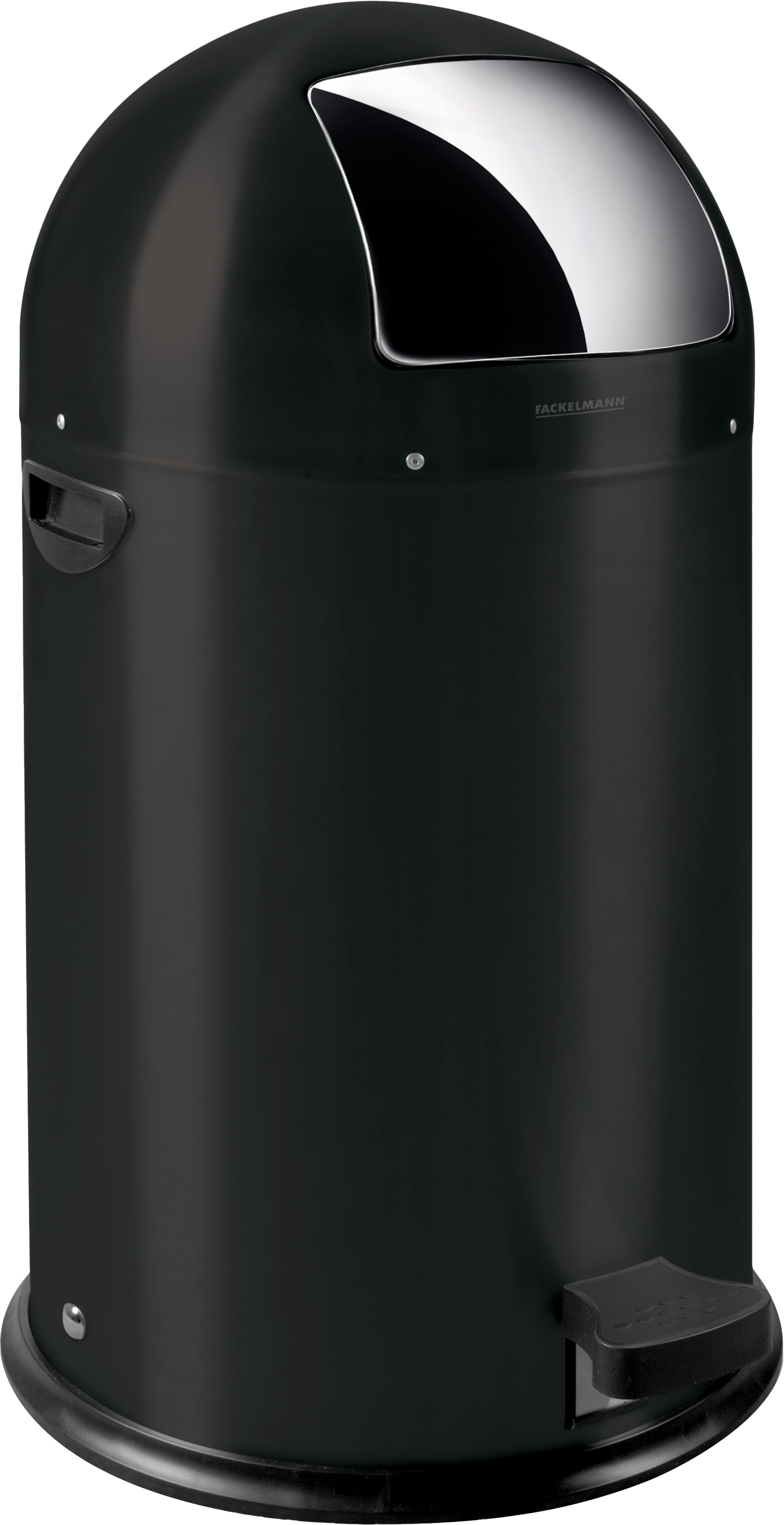 Mülleimer FACKELMANN "ROME, Pedal-Abfalleimer 33L", schwarz matt, B:39cm H:69cm T:43cm Ø:39cm, Edelstahl, Mülleimer, Mülleimer, Retro-Design, mit robustem Pedalmechanismus und Edelstahl-Inneneimer
