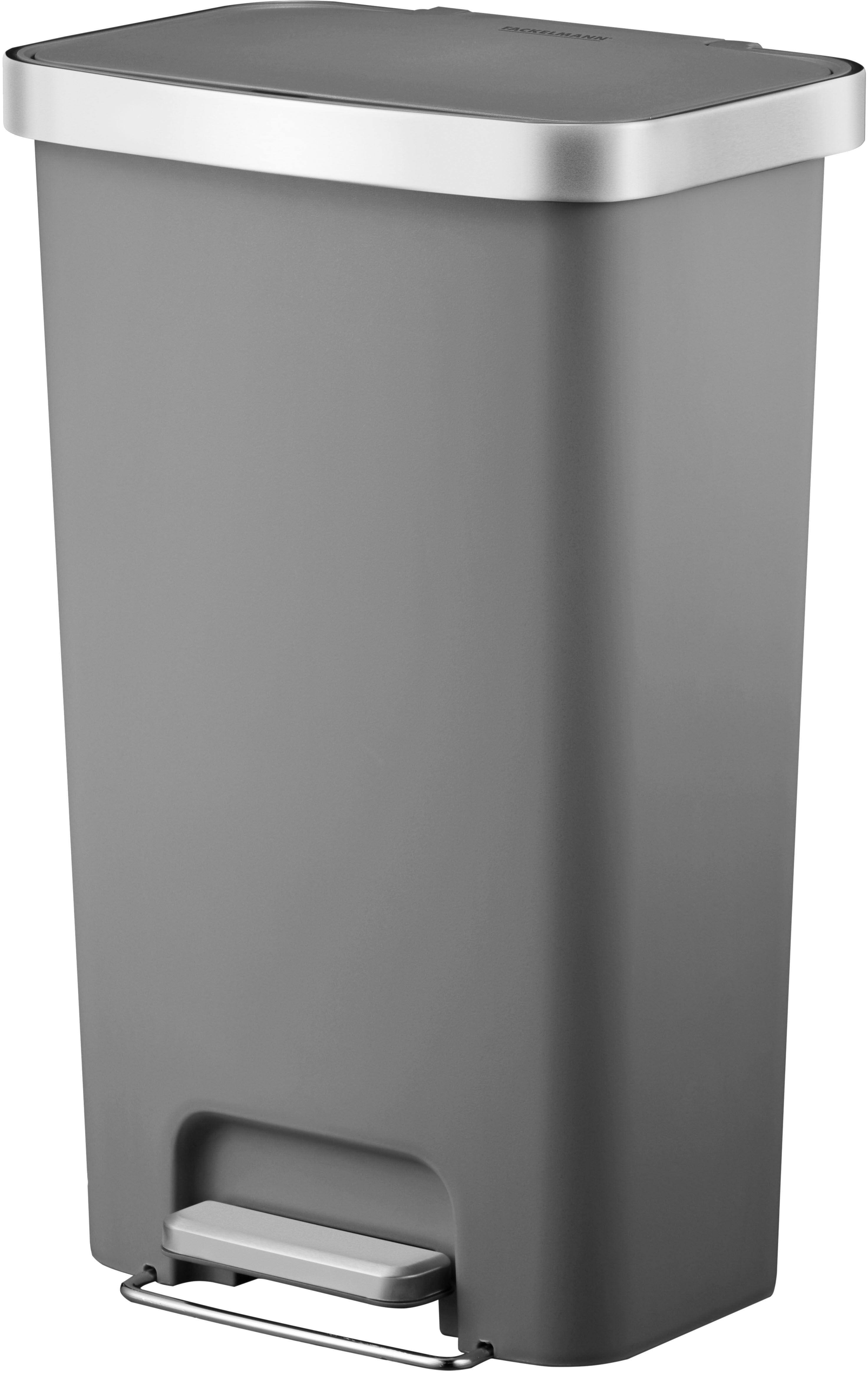 Mülleimer FACKELMANN "SEATTLE, Pedal-Abfalleimer 45L", urban gray, B:41cm H:65cm T:30cm, Kunststoff, Mülleimer, Mülleimer, stilvoller Mülleimer mit Soft-Close System & robustem Pedal