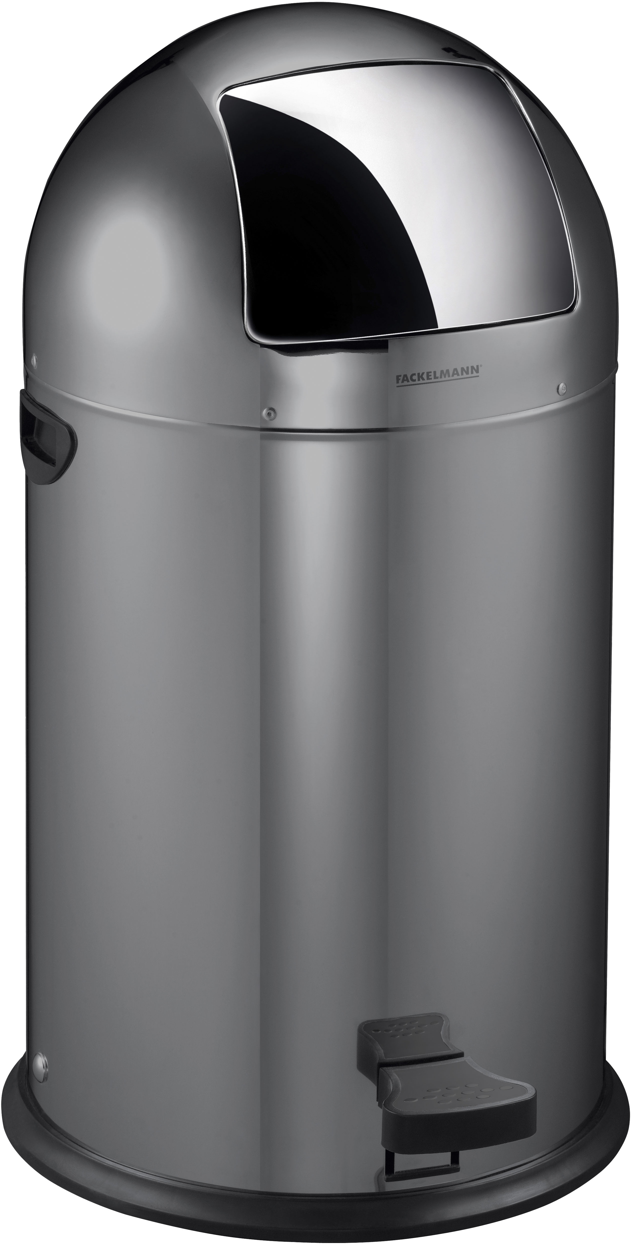 Mülleimer FACKELMANN "ROME, Pedal-Abfalleimer 33L", urban gray, B:39cm H:69cm T:43cm Ø:39cm, Edelstahl, Mülleimer, Mülleimer, Retro-Design, mit robustem Pedalmechanismus und Edelstahl-Inneneimer