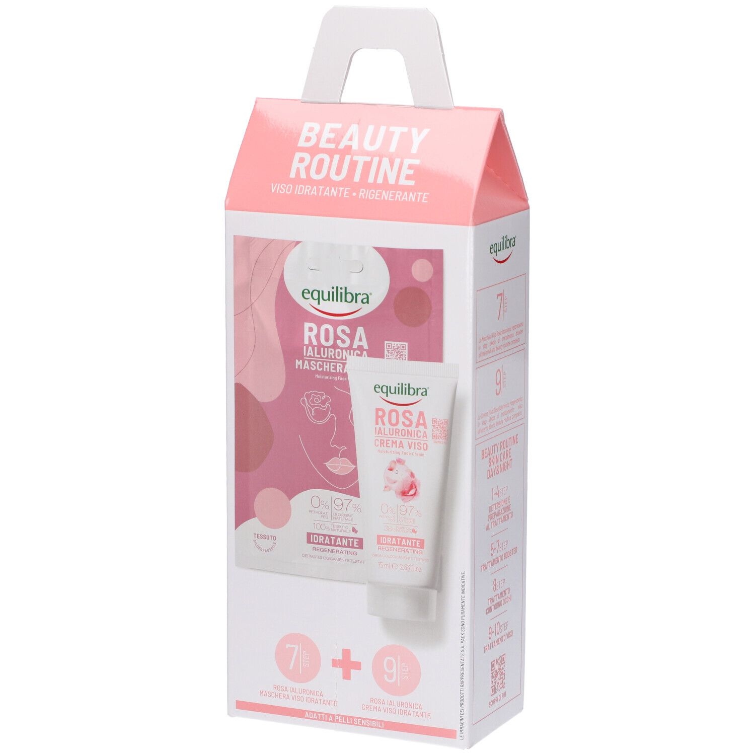 Equilibra Beauty Routie Viso Idratante Rigenerante Rosa Ialuronica Mas