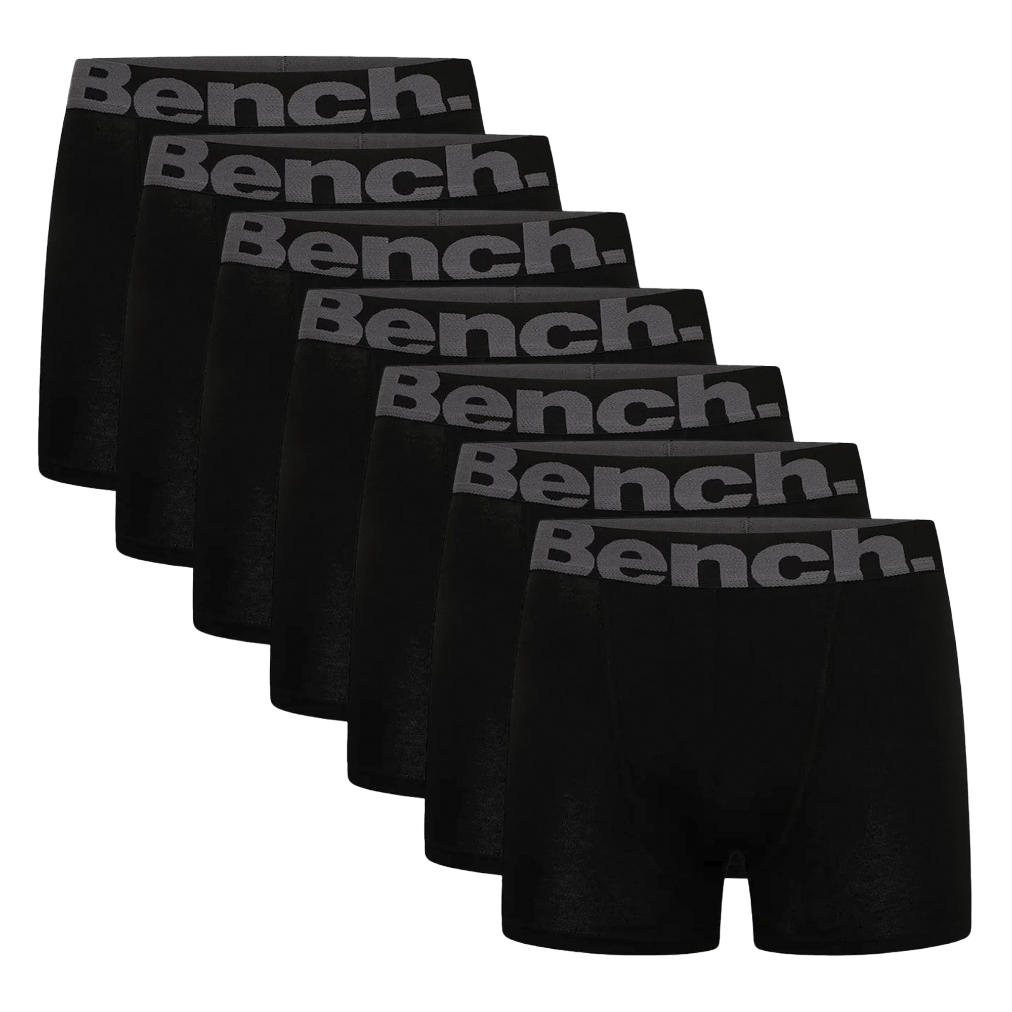 Bench 7 Pack Mens Cotton Boxers Underwear - Suttonia Collection - Black - Size 2XL | Bench Sale | Discount Designer Brands