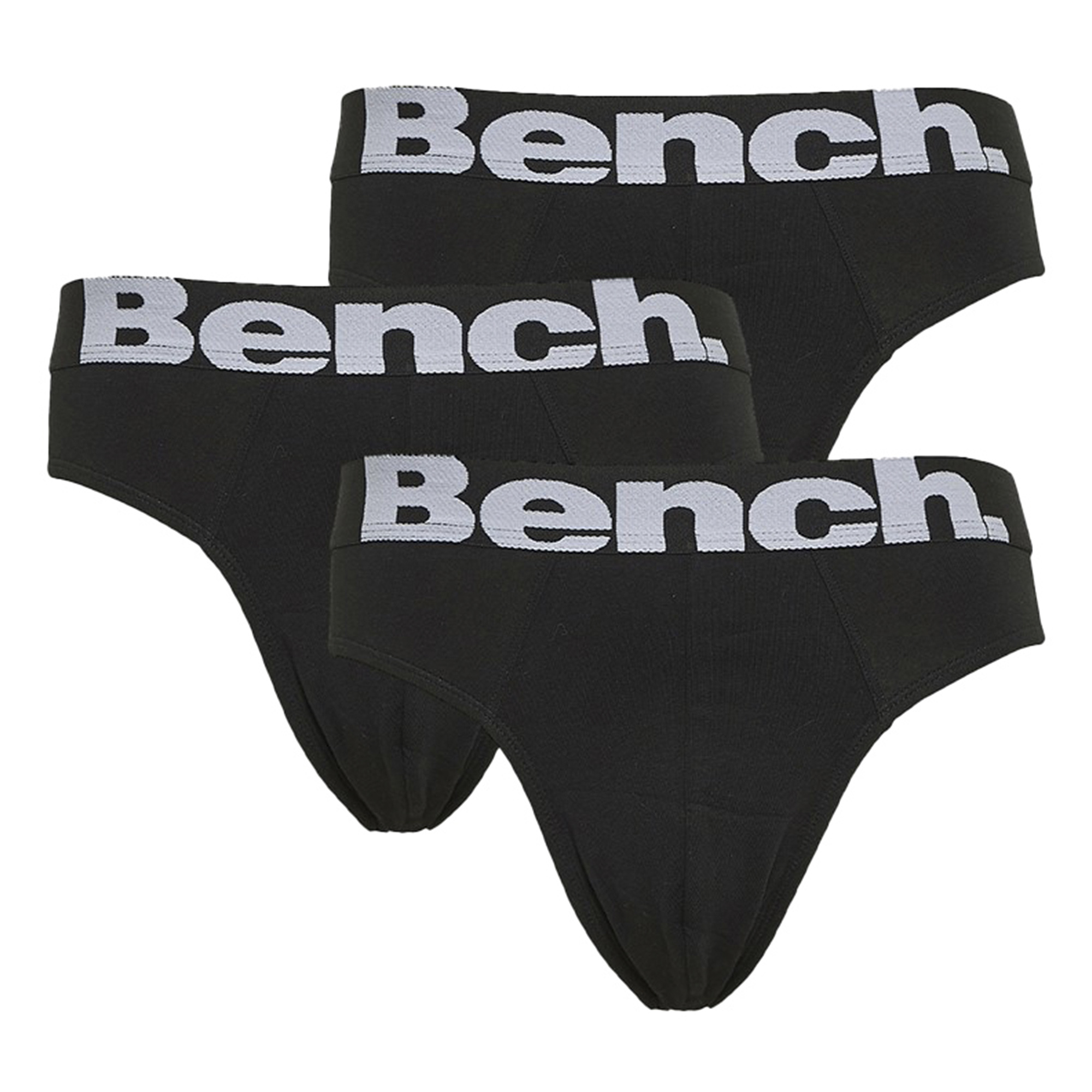 Bench 3 Pack Mens Cotton Briefs Underwear - Asner Collection - Black - Size Small | Bench Sale | Discount Designer Brands