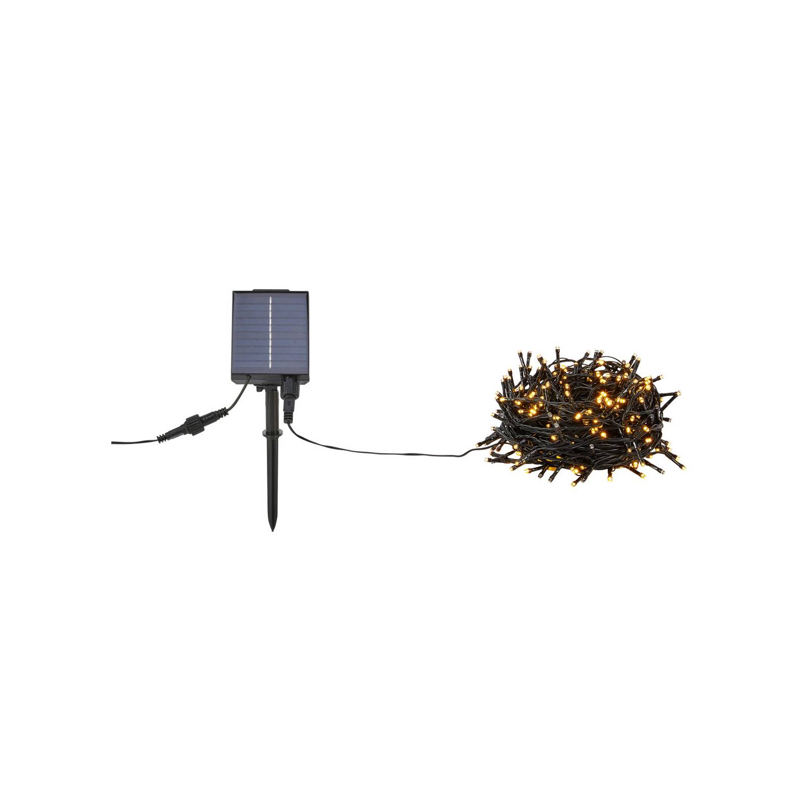 Markslöjd Lichterkette Suno, schwarz, Solar, USB, 300-flammig, IP44 Suno, schwarz, Kunststoff